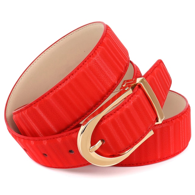 Anthoni Crown Ledergürtel, mit glänzender ovaler Schließe online kaufen