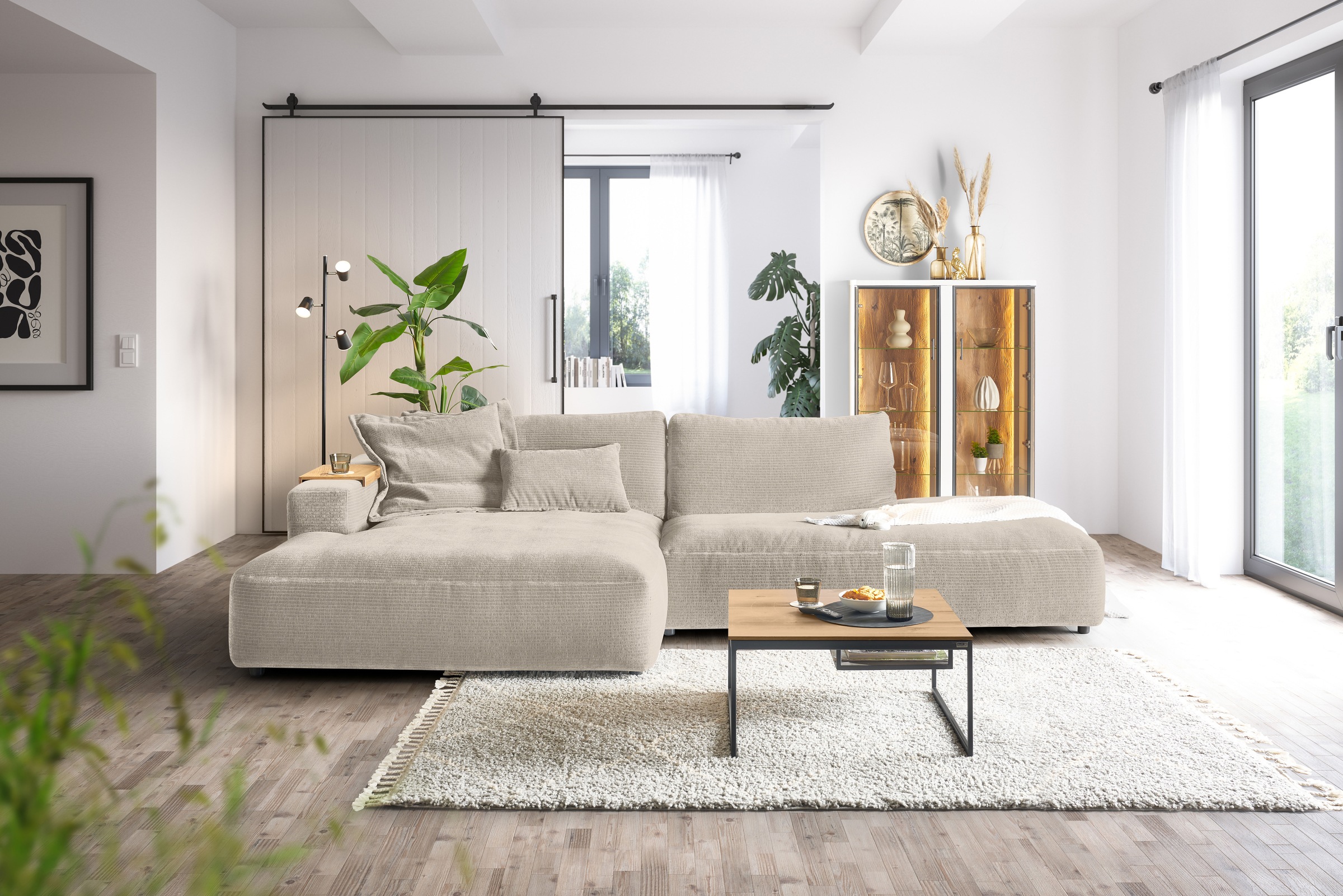 Musterring Ecksofa »Lucia«, verschiedene Farben, großer Longchair mit Armlehne, B330 x T190 cm