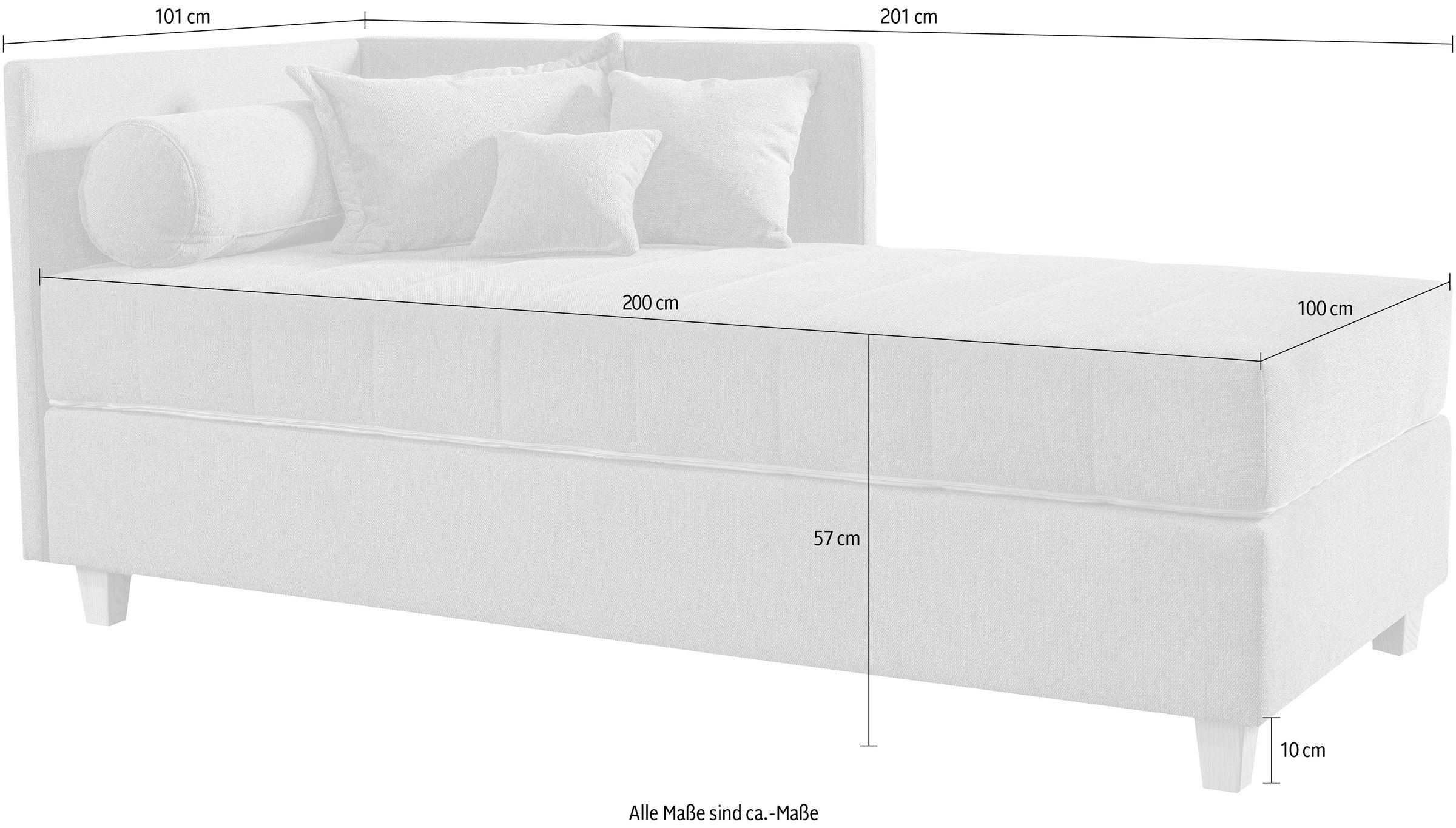 alina Schlafsofa »Kona«, 7-Zonen Taschenfederkernmatratze, Zierkissen-Set und Schlummerrollen
