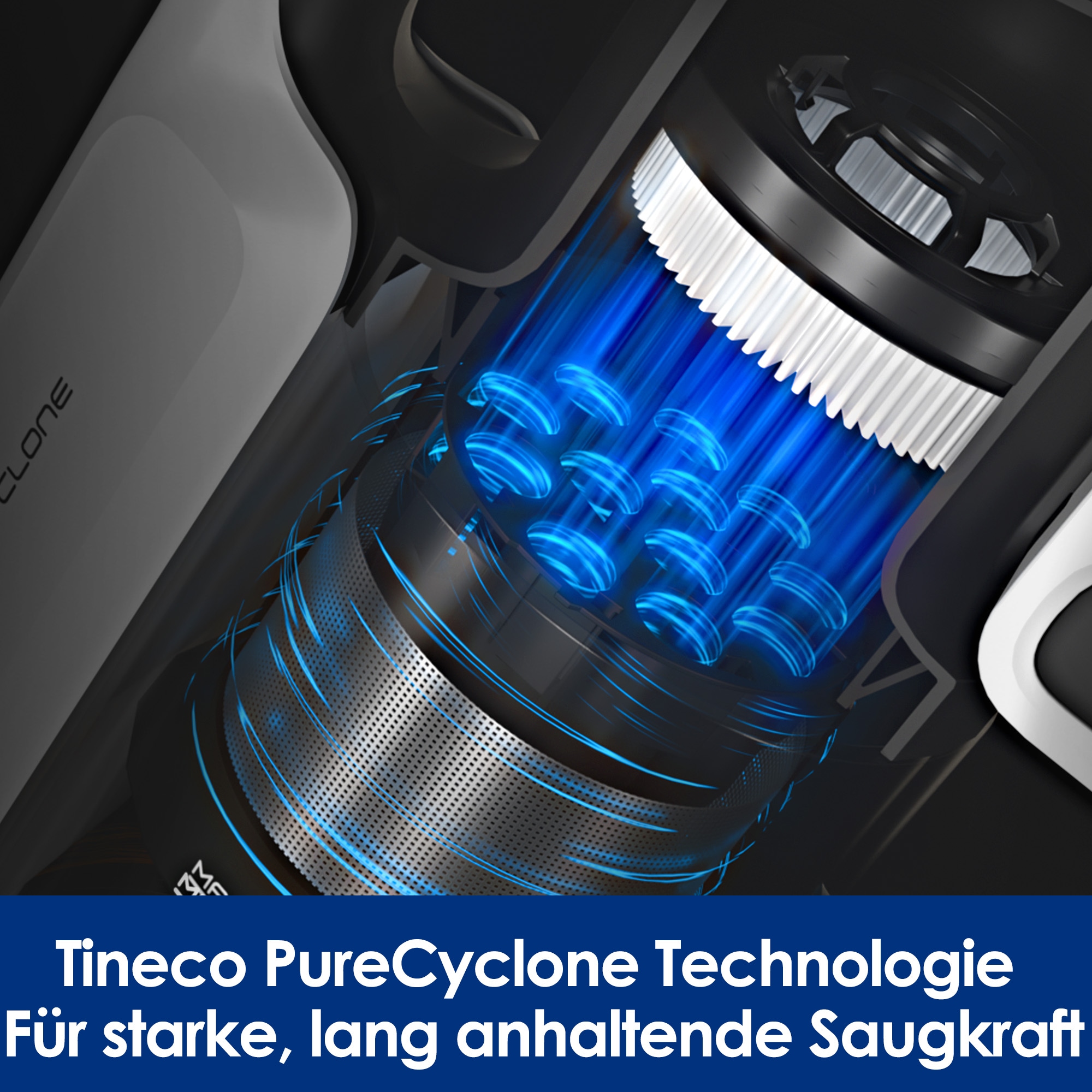 Tineco Akku-Stielstaubsauger »A30S Plus, 160Watt Saugleistung, 1L Staubbehälter, Schmutzerkennung« Anti Haar-Verhedderung, 60 Minuten Akku Laufzeit, Akku wechselbar