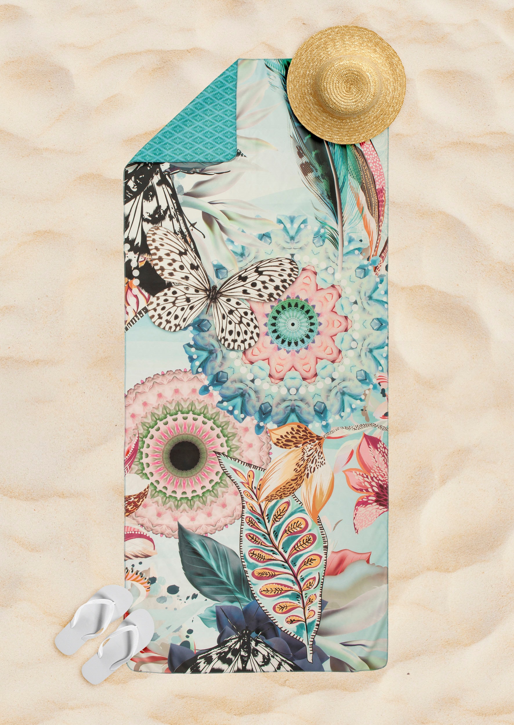 hip Reisehandtuch »Maximilian« Mikrofaser, 75x180, Schnelltrocknend, Reisen, Sport, Yoga, Wendeoptik