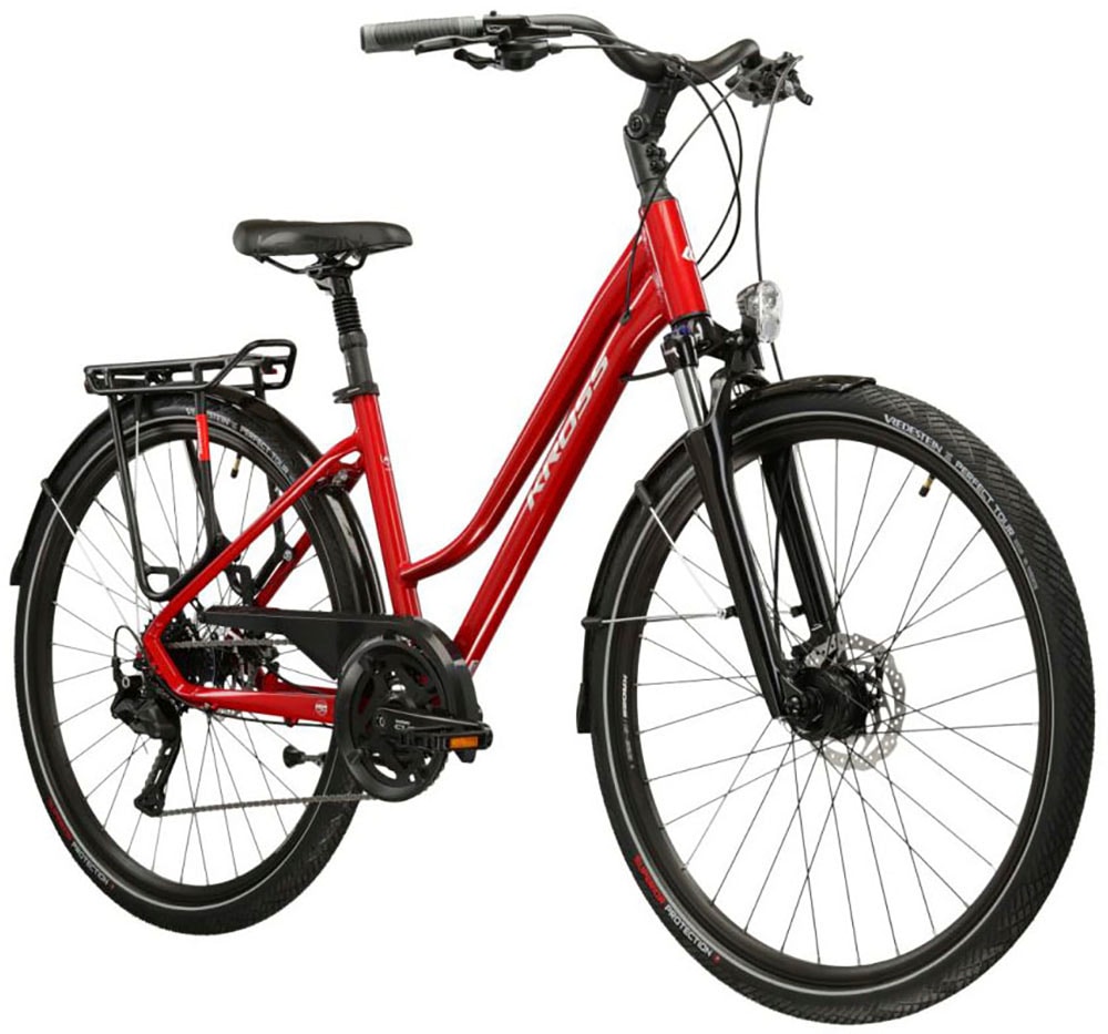 Kross Trekkingrad »Damen-Trekkingrad 28" Trans 5.0 Rot 18 Gänge« 18 Gang Shimano CUES U3020 Schaltwerk Kettenschaltung