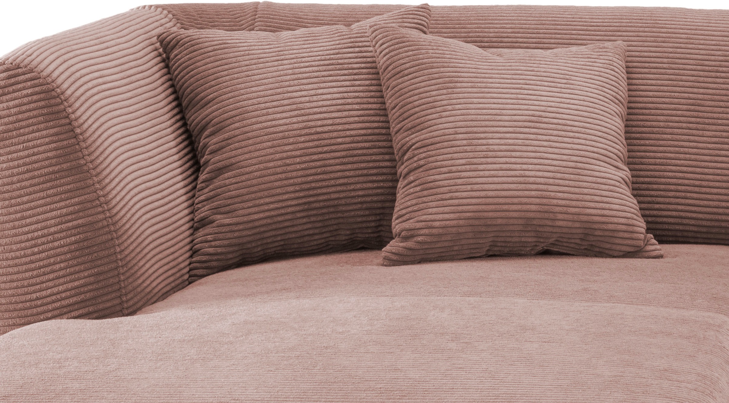 INOSIGN Ecksofa »Colori L-Form«, Holzfußfarbe wählbar, inkl. 4x Zierkissen