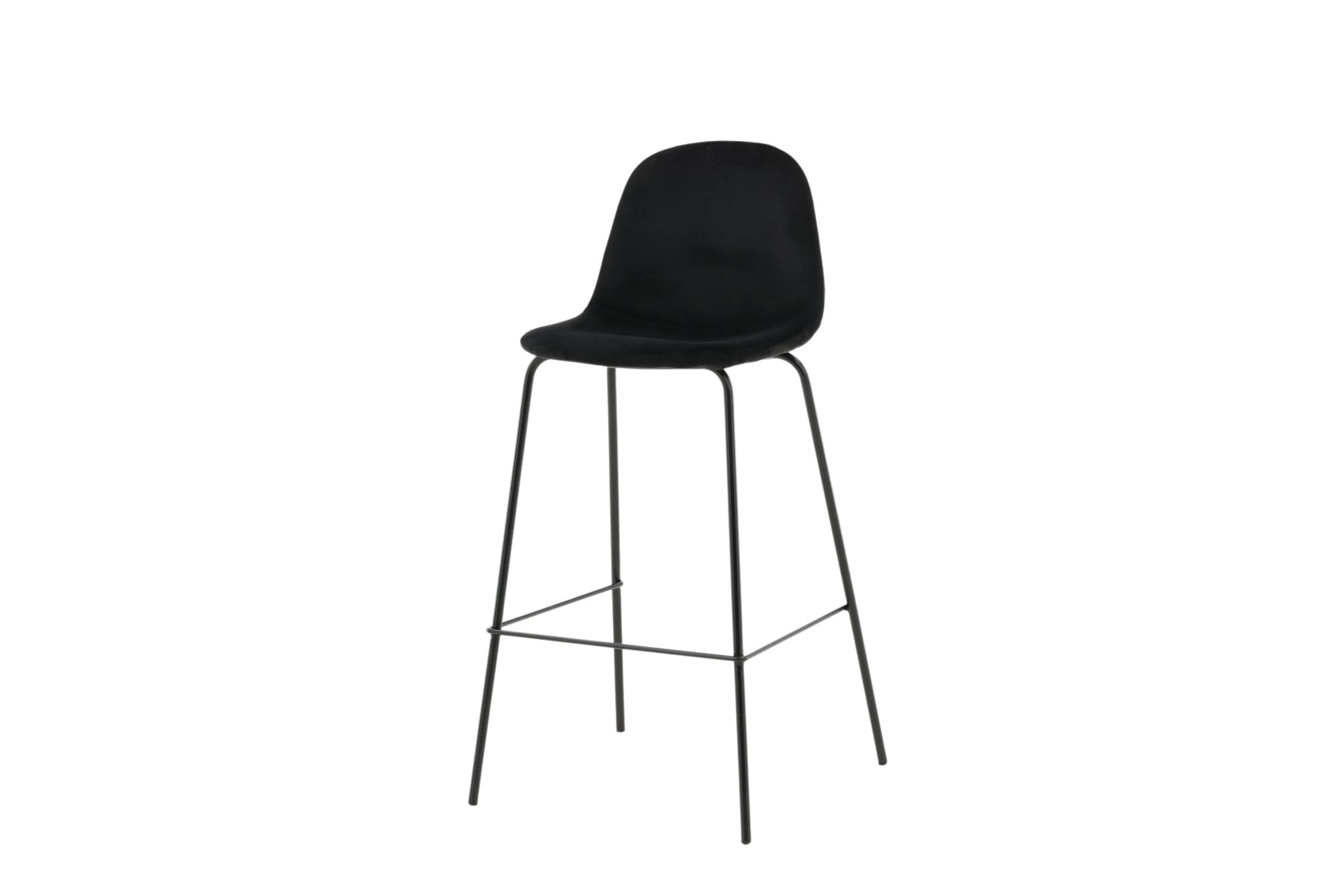 Venture Home Barhocker »Polar, 2er-Set Barhocker in Schwarz-Samt, luxuriös, 150 kg belastbar« 2 Stk. tlg. Tresenstuhl, weicher Bezug, schwarze Metallbeine, Fußstütze, edel