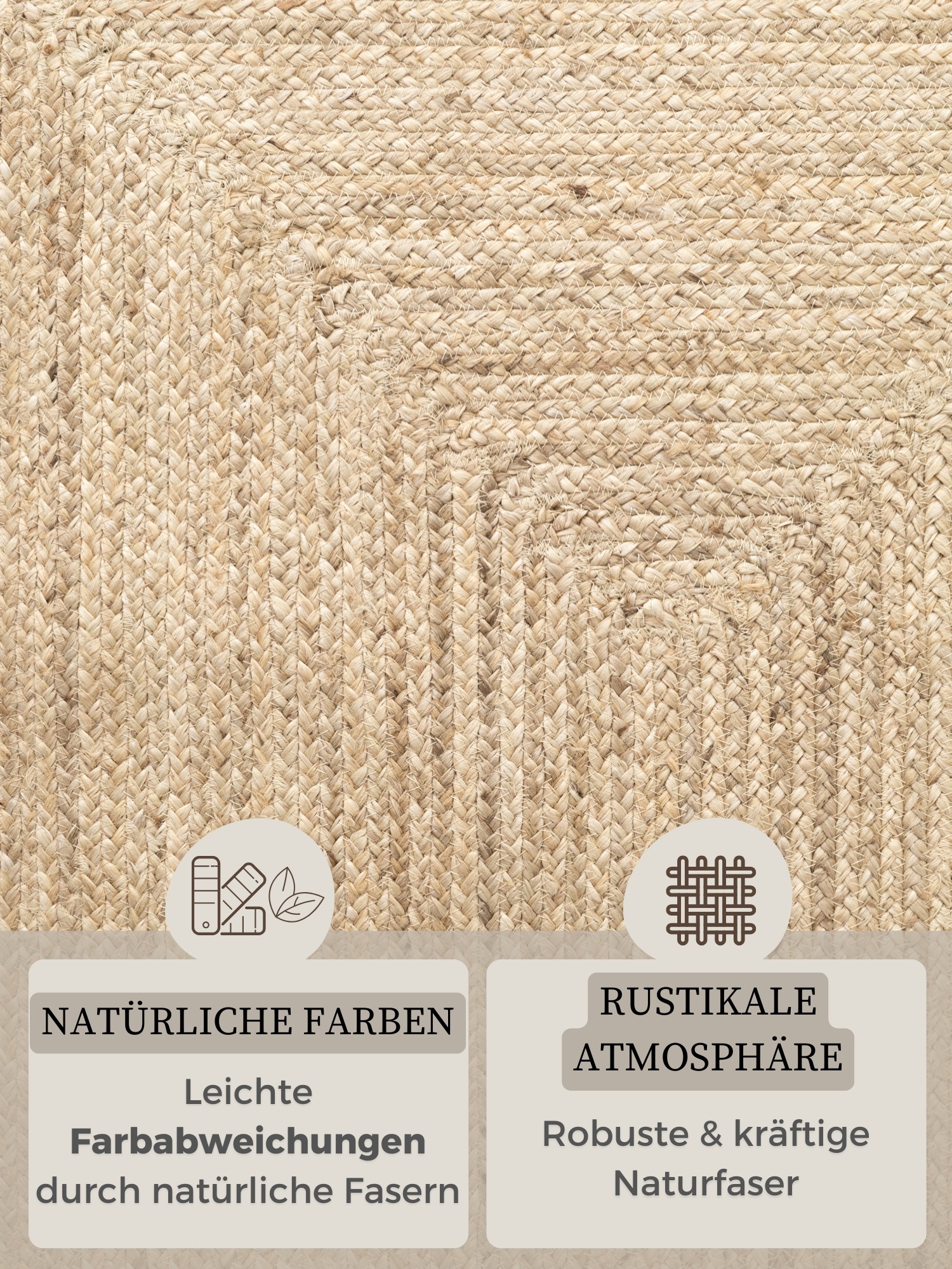 HANSE Home Teppich »Sharmila Juteteppich«, rechteckig, 9 mm Höhe, 100% Jutefaser, Natur, Wohnzimmer, Esszimmer, Flur, Boho, Skandi