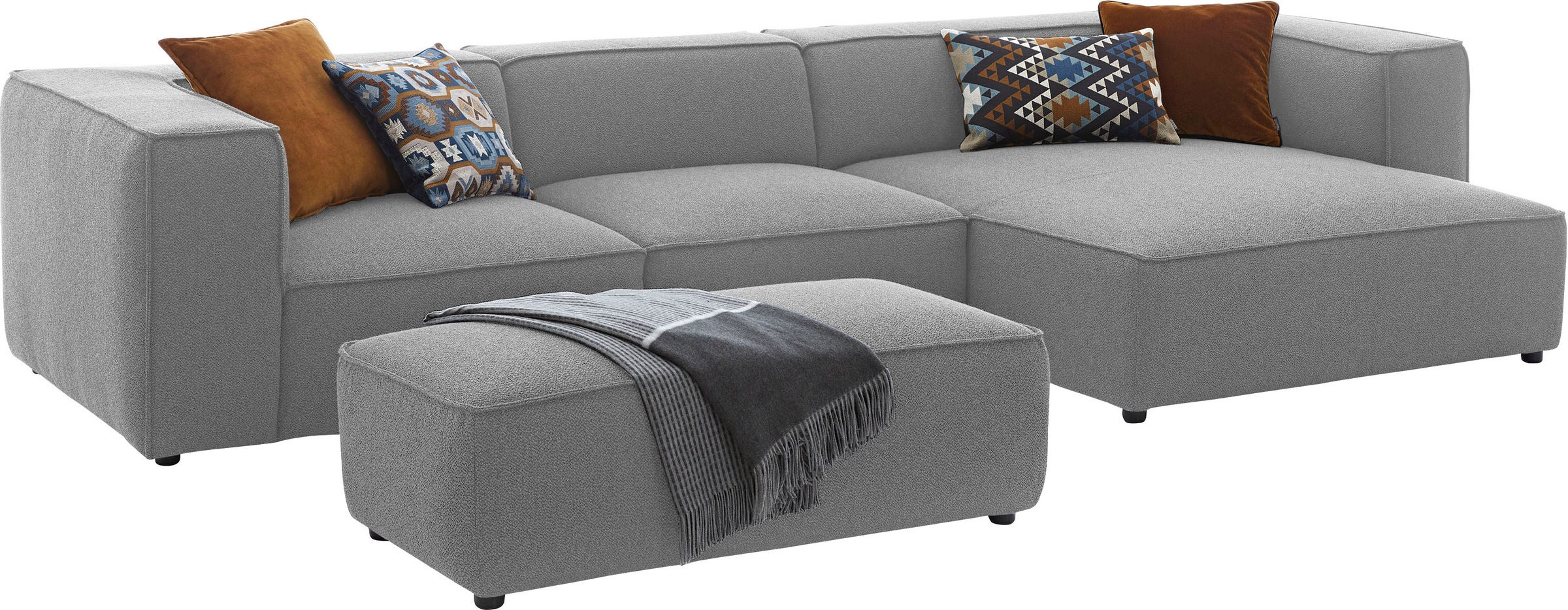 W.SCHILLIG Ecksofa »around-the-block«, mit eleganter Biese, mit Federkern, Breite 341 cm