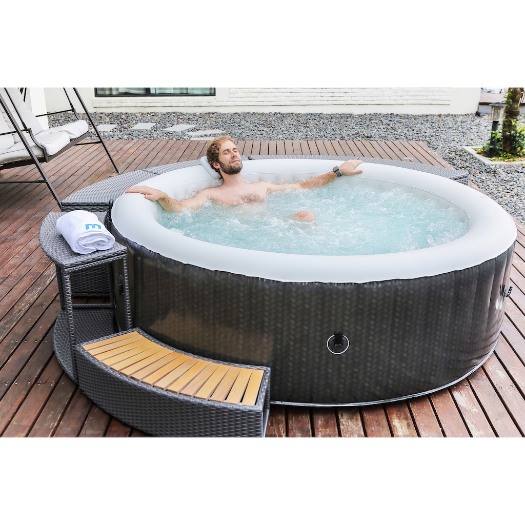 GardWell Whirlpool »Grey Cloud«, (Set), selbstaufblasend, 138 Luftdüsen, ØxH: 204x70 cm, für 6 Personen