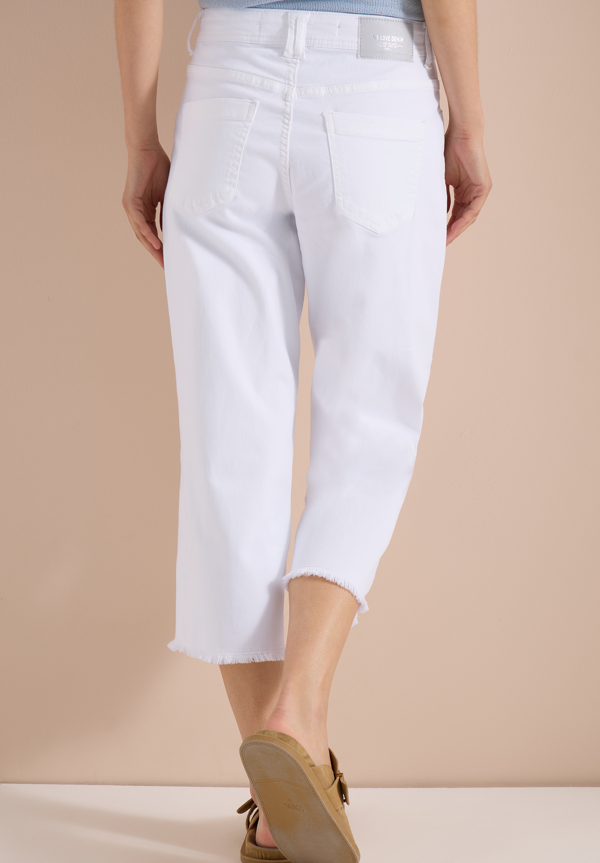 Cecil 3/4-Jeans »Style Neele White« Wide Leg / mit Stretch