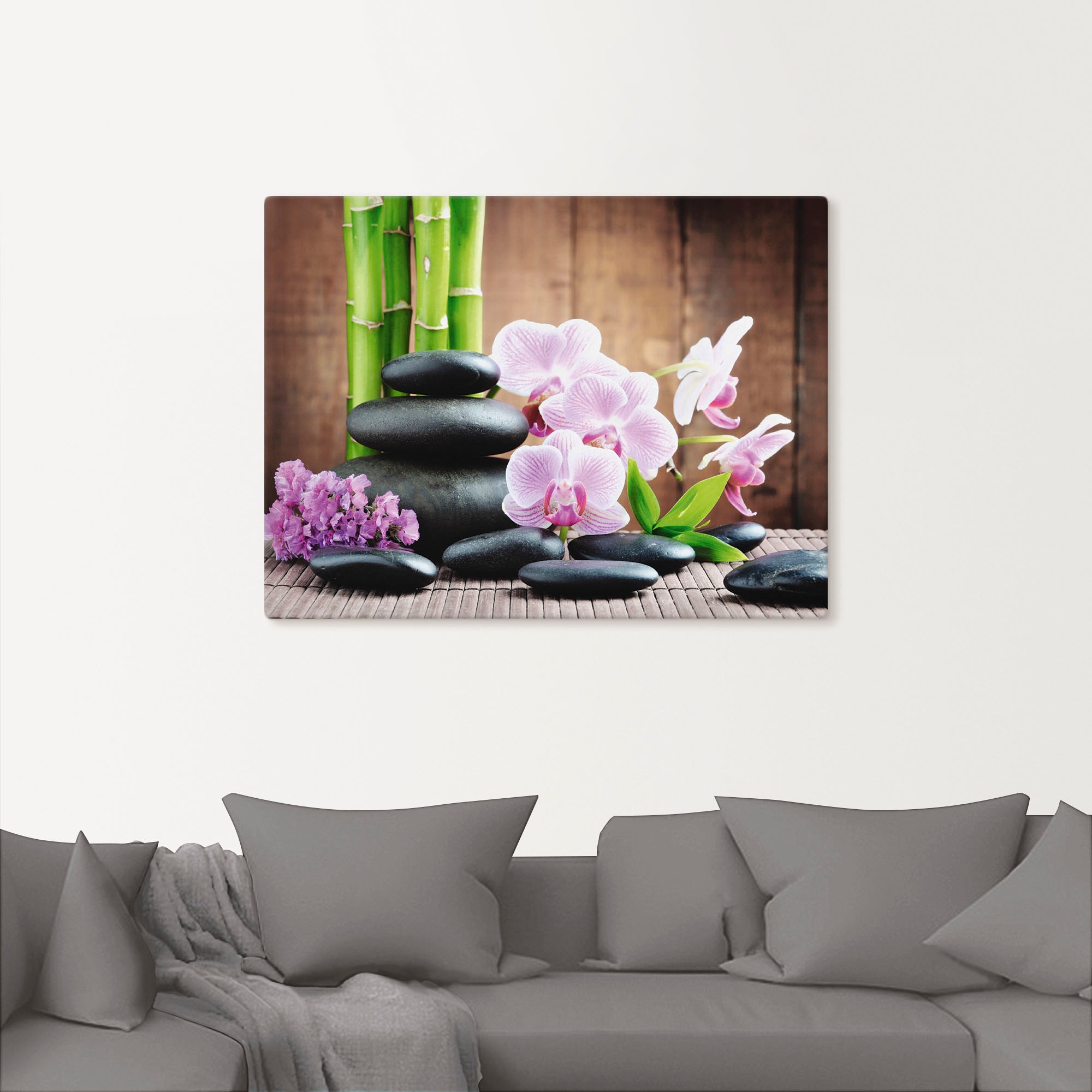 Artland Wandbild »Spa Konzept Zen Steinen Orchideen« Zen 1 Stk. tlg. als Le günstig online kaufen