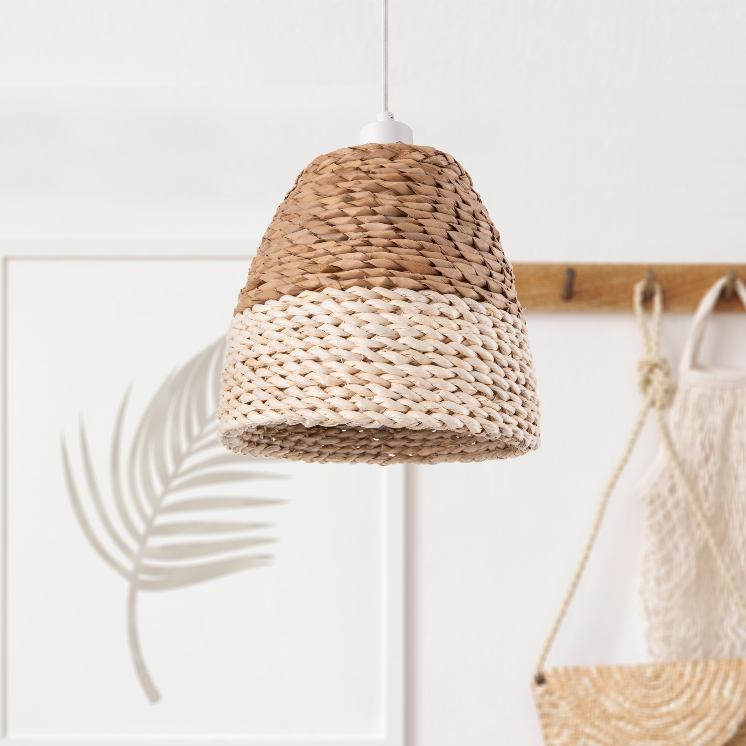 Paco Home Pendelleuchte »Basto«, 1 flammig, Leuchtmittel E27 | ohne Leuchtmittel, Deckenlampe LED Wohnzimmer Und Schlafzimmer, Gras, Deko E27