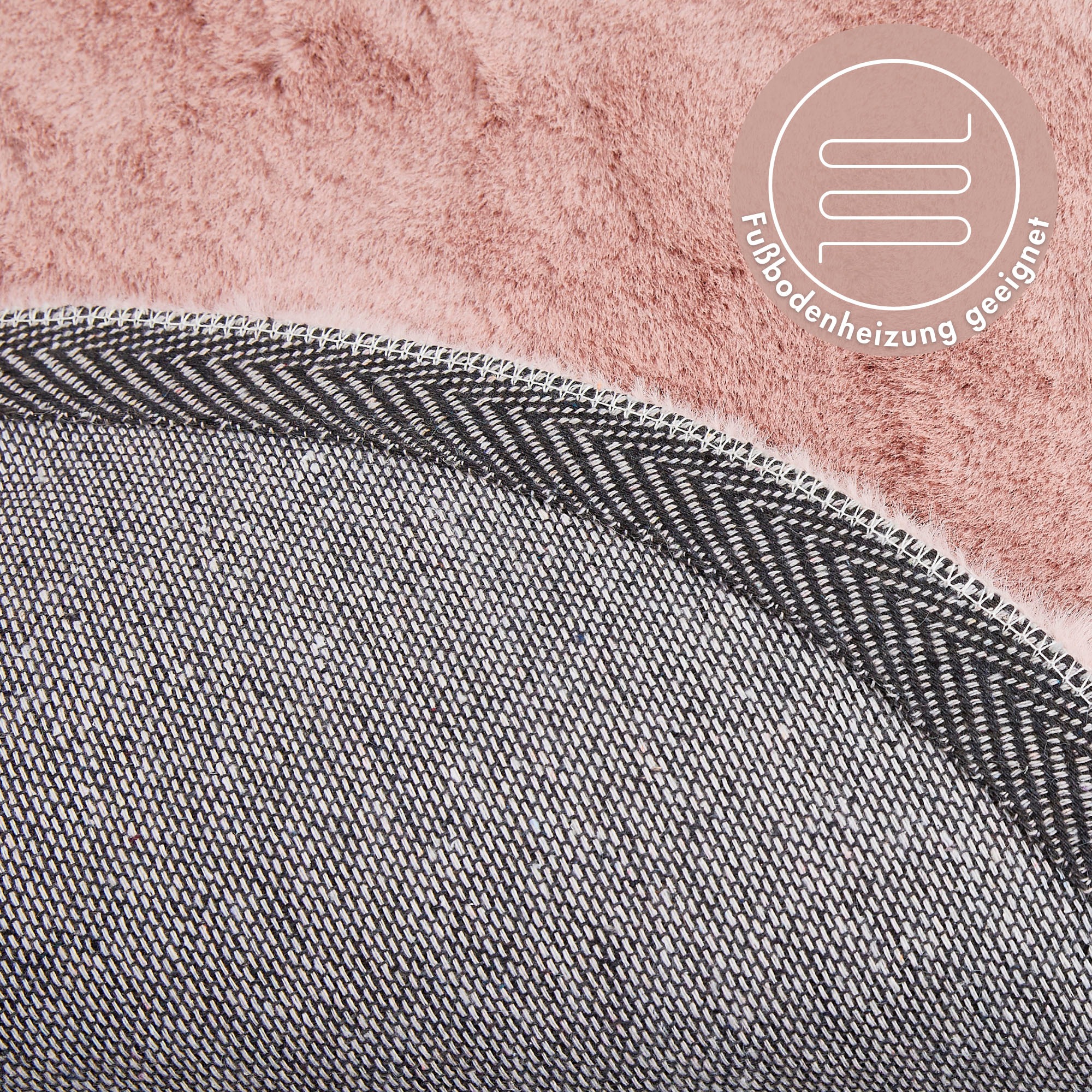 LUXOR living Fellteppich »Novara«, rund, 35 mm Höhe, Kunstfell, Kaninchenfell-Haptik, besonders weicher Hochflor