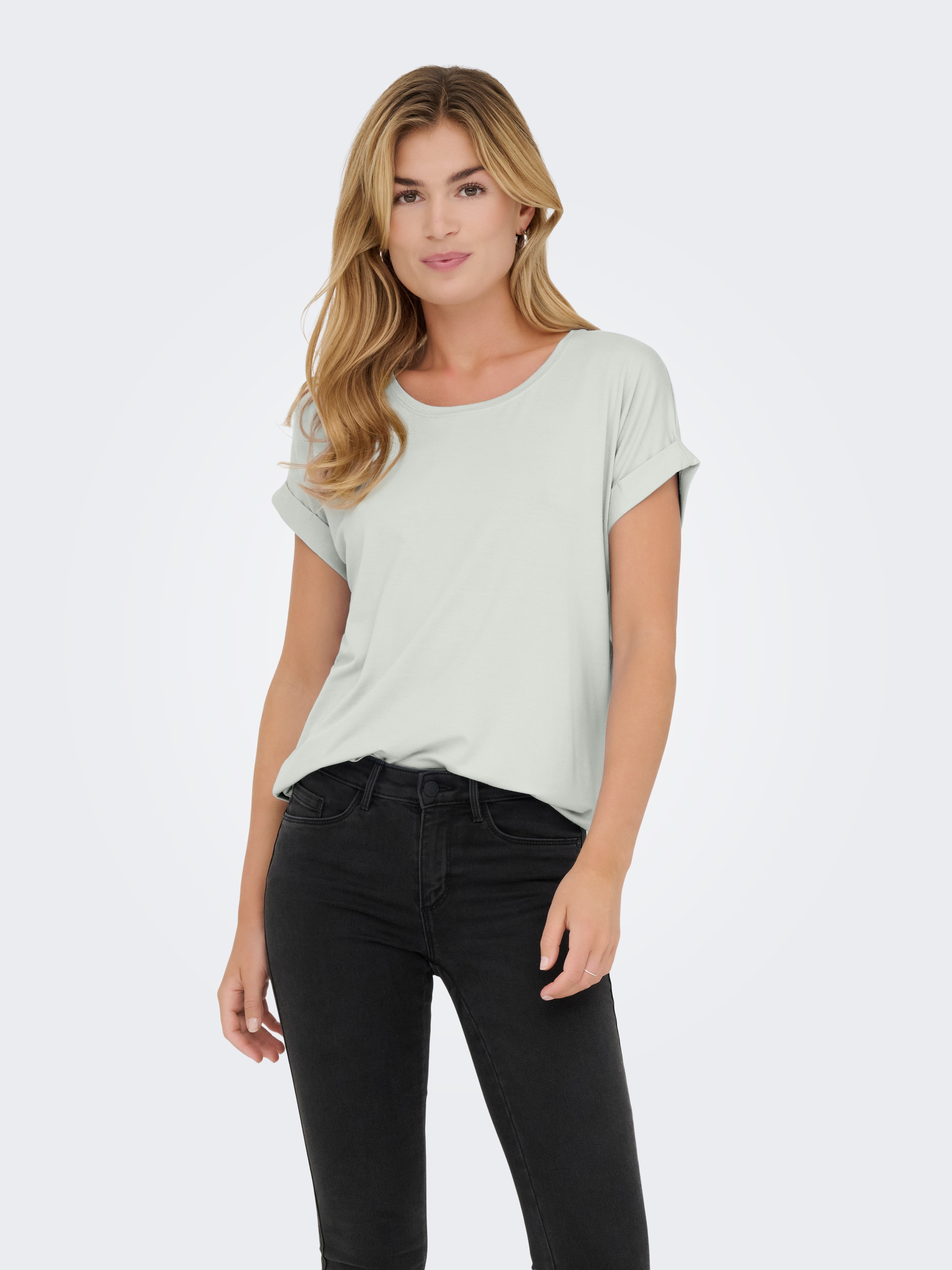 ONLY T-Shirt »ONLMOSTER – Kurzarmshirt mit Aufschlag und klassischem Look« Viskosemischung, regular fit