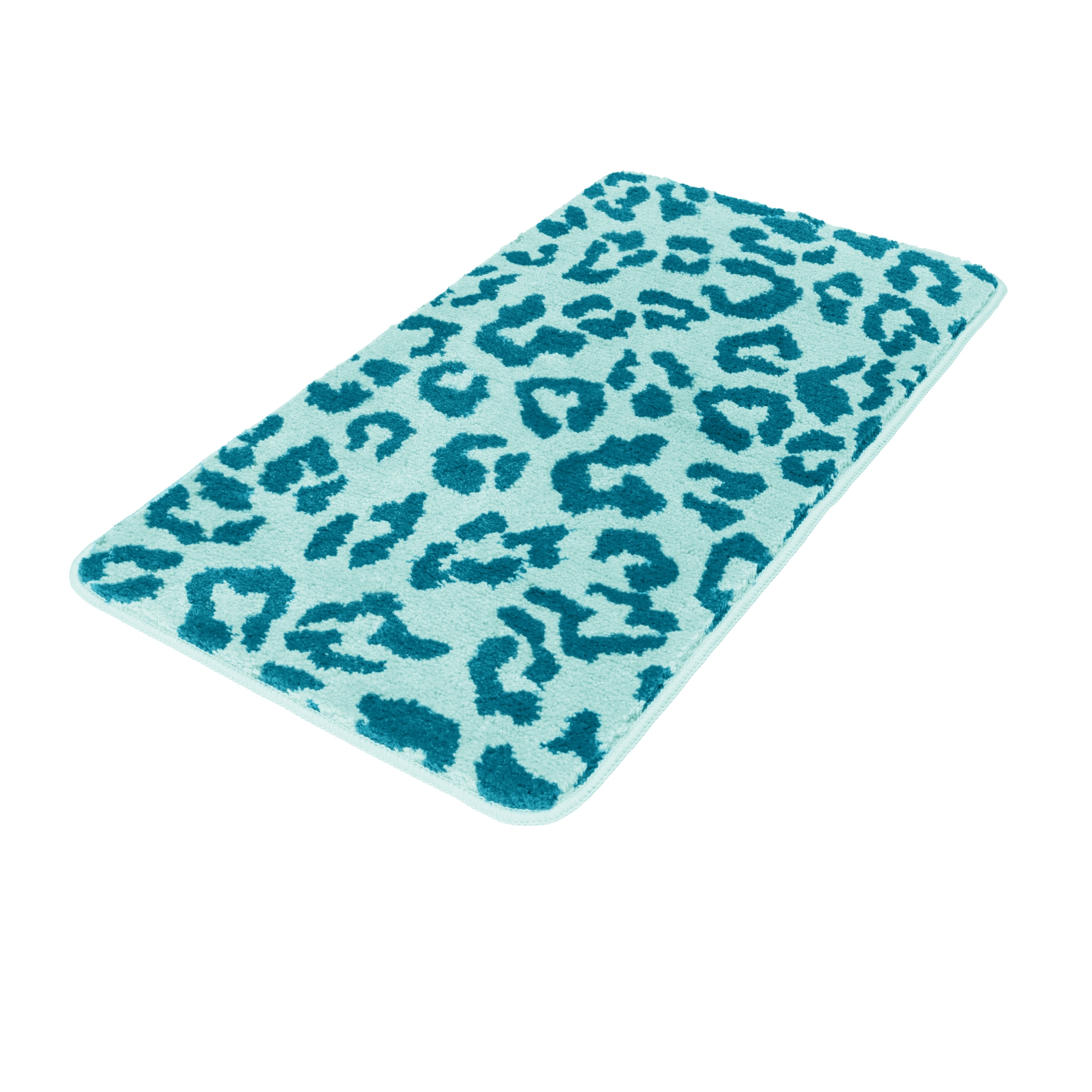 OTTO home Badematte »Anna Leo, Badvorleger, Badezimmer Teppich, Duschvorleger« Höhe 15 mm rutschhemmend beschichtet fußbodenheizungsgeeignet | schnell trocknend mit Animal Print, modernes Muster, Leo, weich