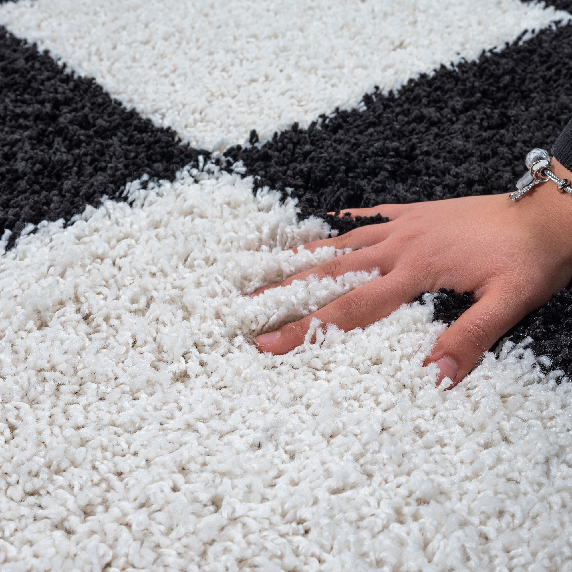 Sanat Hochflor-Teppich »Milano 1250«, rund, 30 mm Höhe, Hochflor, Wohnzimmer, Schlafzimmer, fussbodenheizungsgeeignet