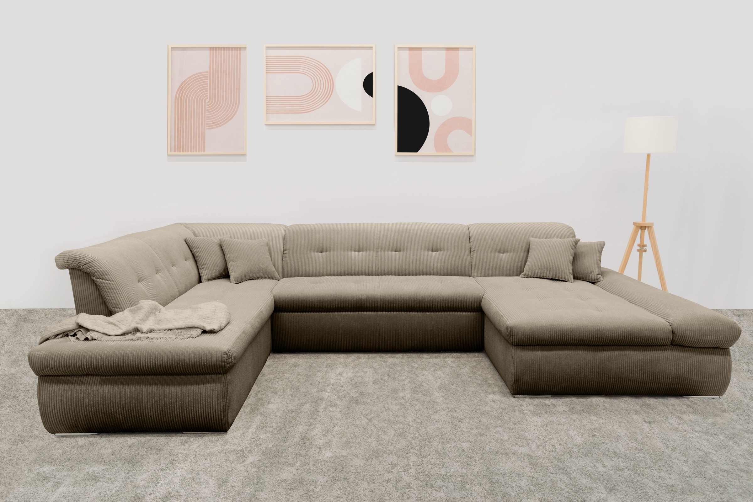 DOMO collection Wohnlandschaft »Moric U-Form, auch in Cord, Breite 353cm, v günstig online kaufen