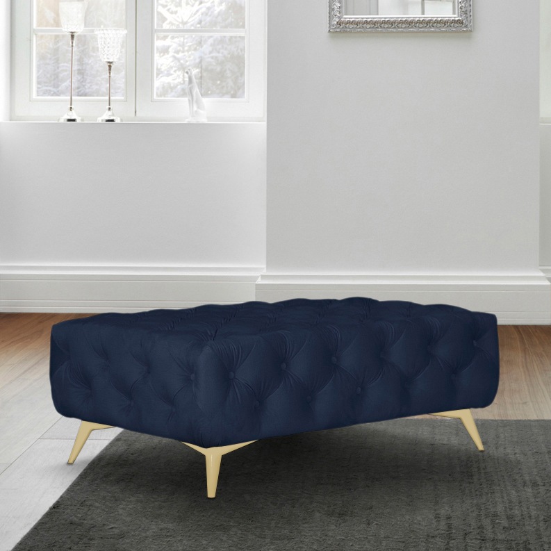 Leonique Polsterhocker »Amaury«, Chesterfield-Optik, Breite 120cm, Fußfarbe wählbar
