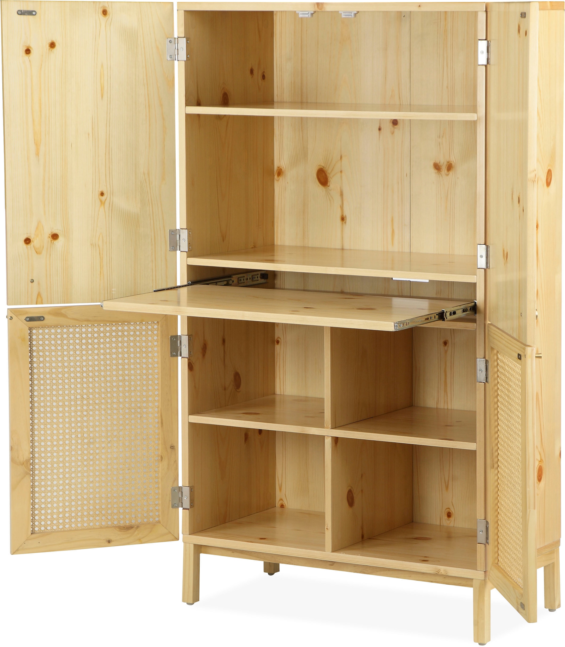 andas Highboard »Gatwick«, ausziehbare Schreibtischplatte, Massivholz, Design by Morten Georgsen