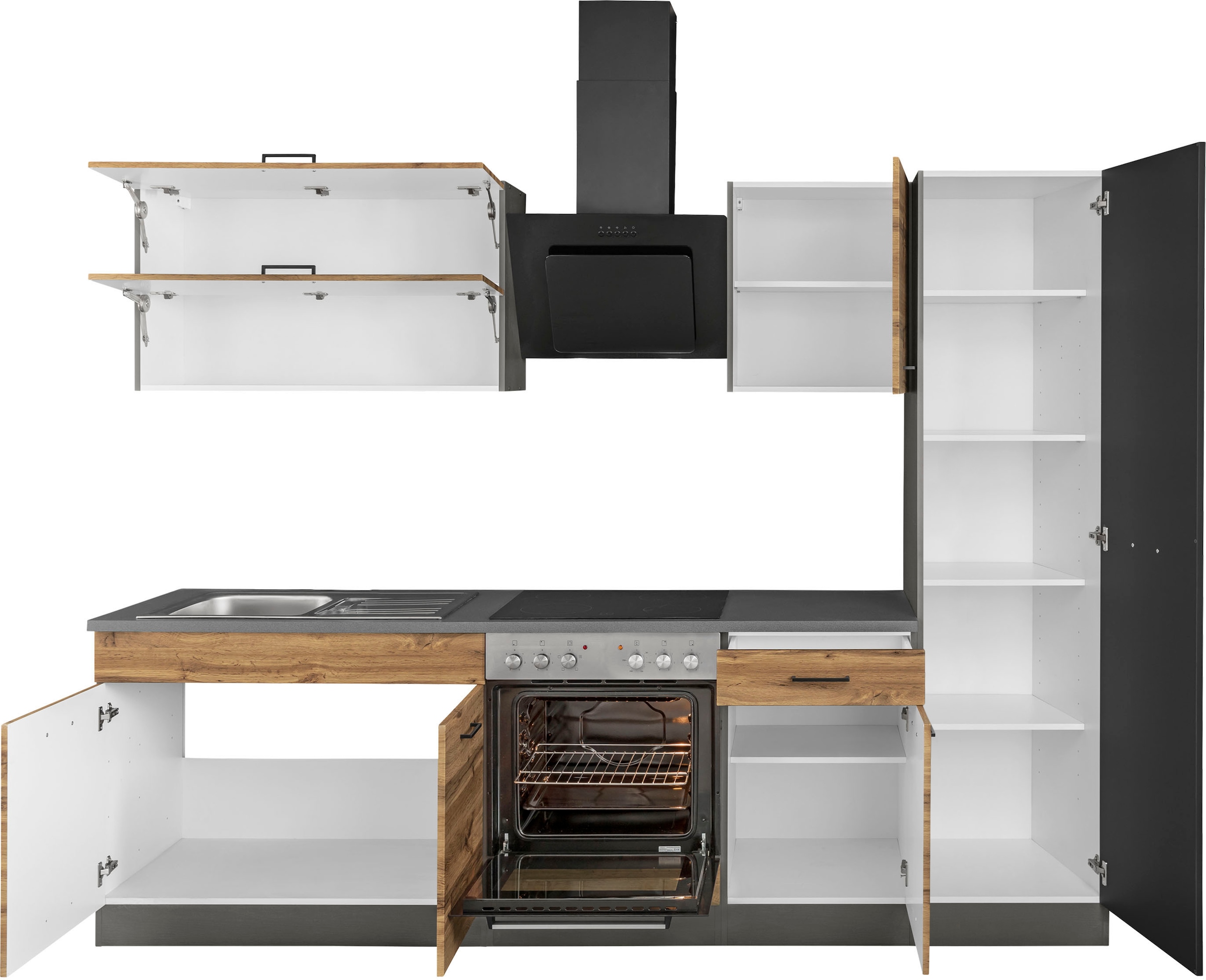 KOCHSTATION Küchenzeile »KS-Trier«, mit E-Geräten, Breite 260 cm
