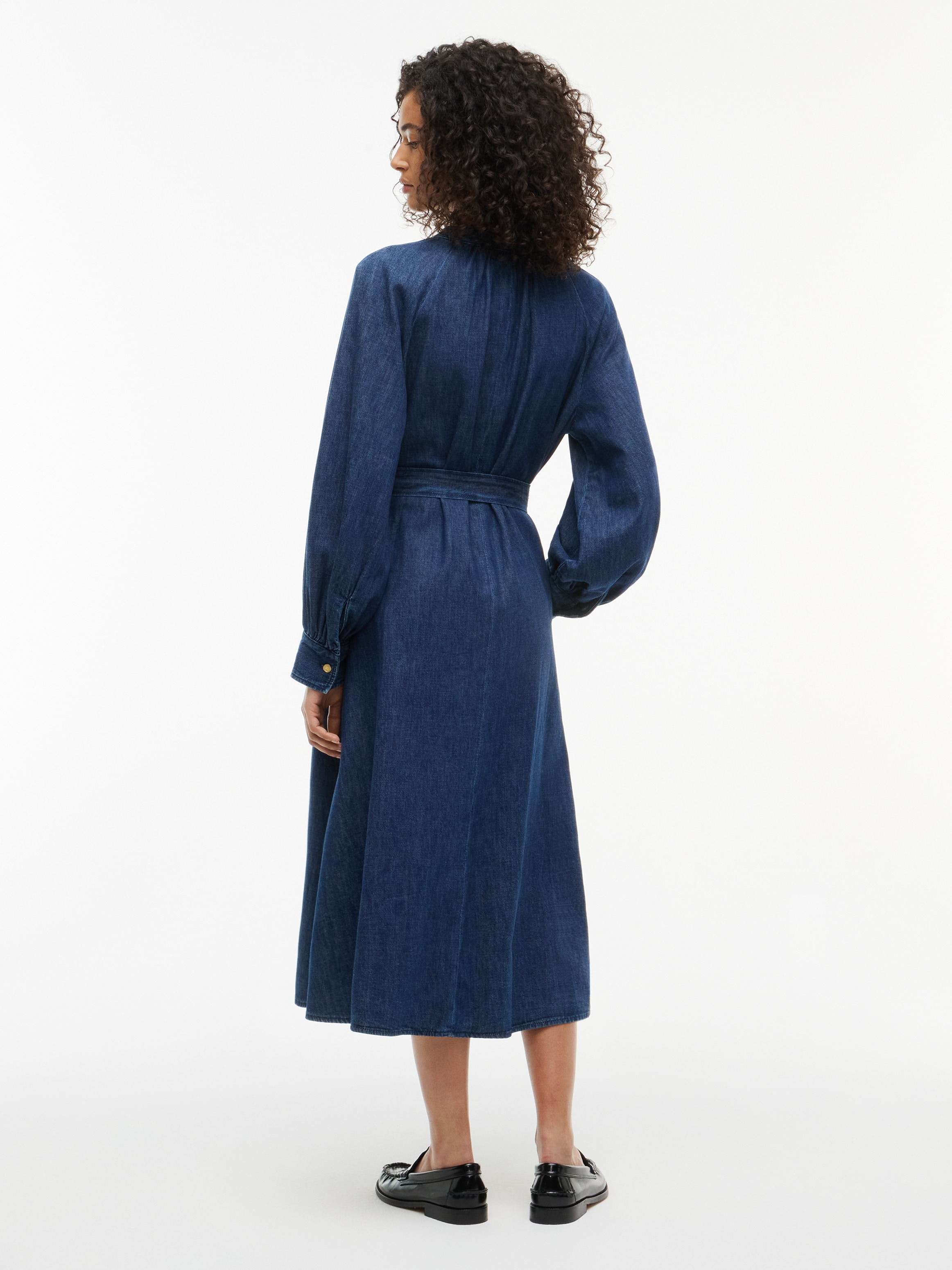 Tommy Hilfiger Jeanskleid »GATHERED MIDI DRESS MYF« Baumwoll-Denim