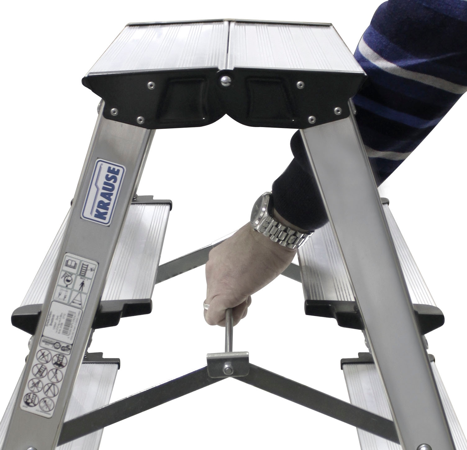 KRAUSE Klapptritt »Treppo« Aluminium, 2x4 Stufen, Arbeitshöhe ca. 285 cm