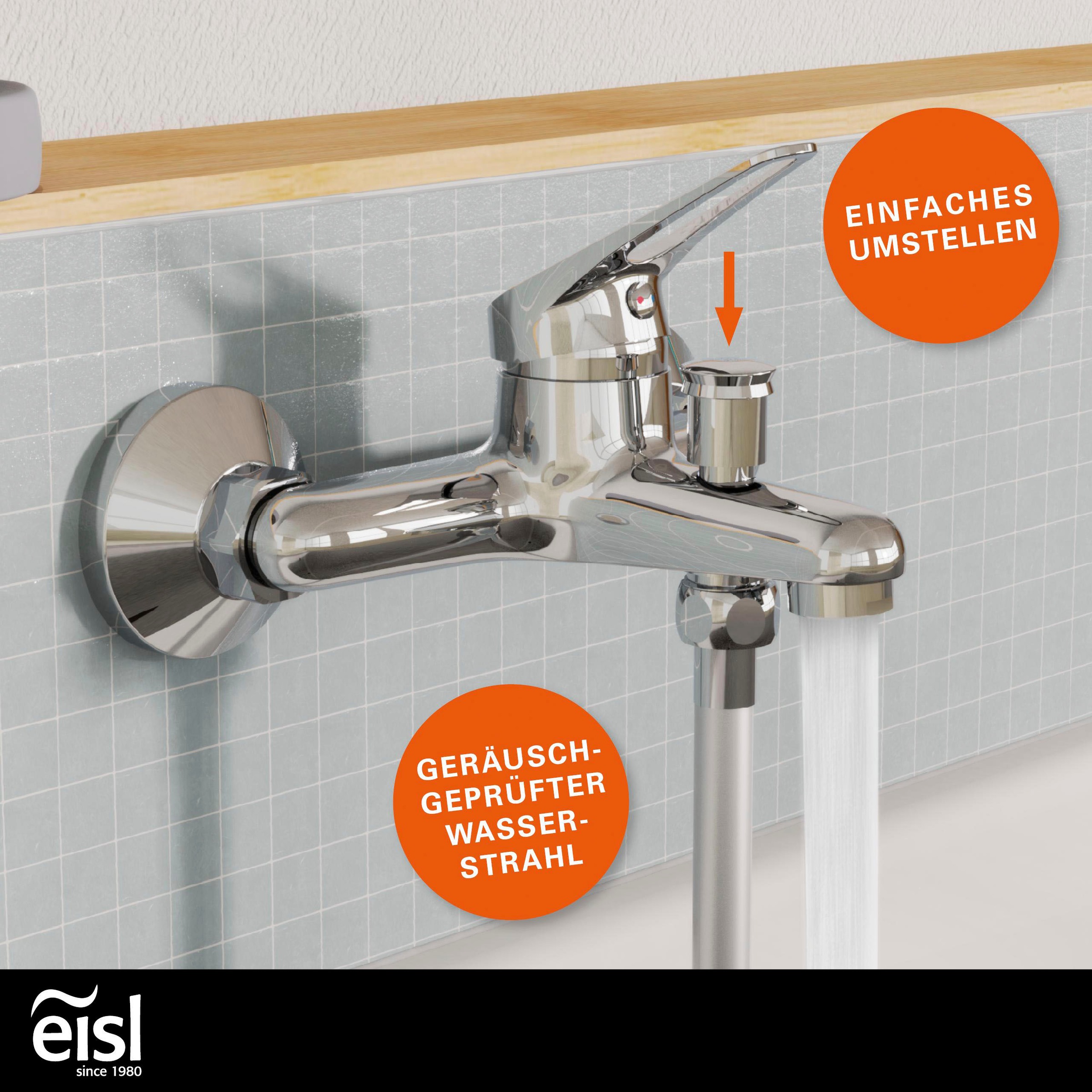 Eisl Wannenmischeinheit »SPEED« perfektes Strahlbild, auswechselbare 35mm Keramik-Kartusche
