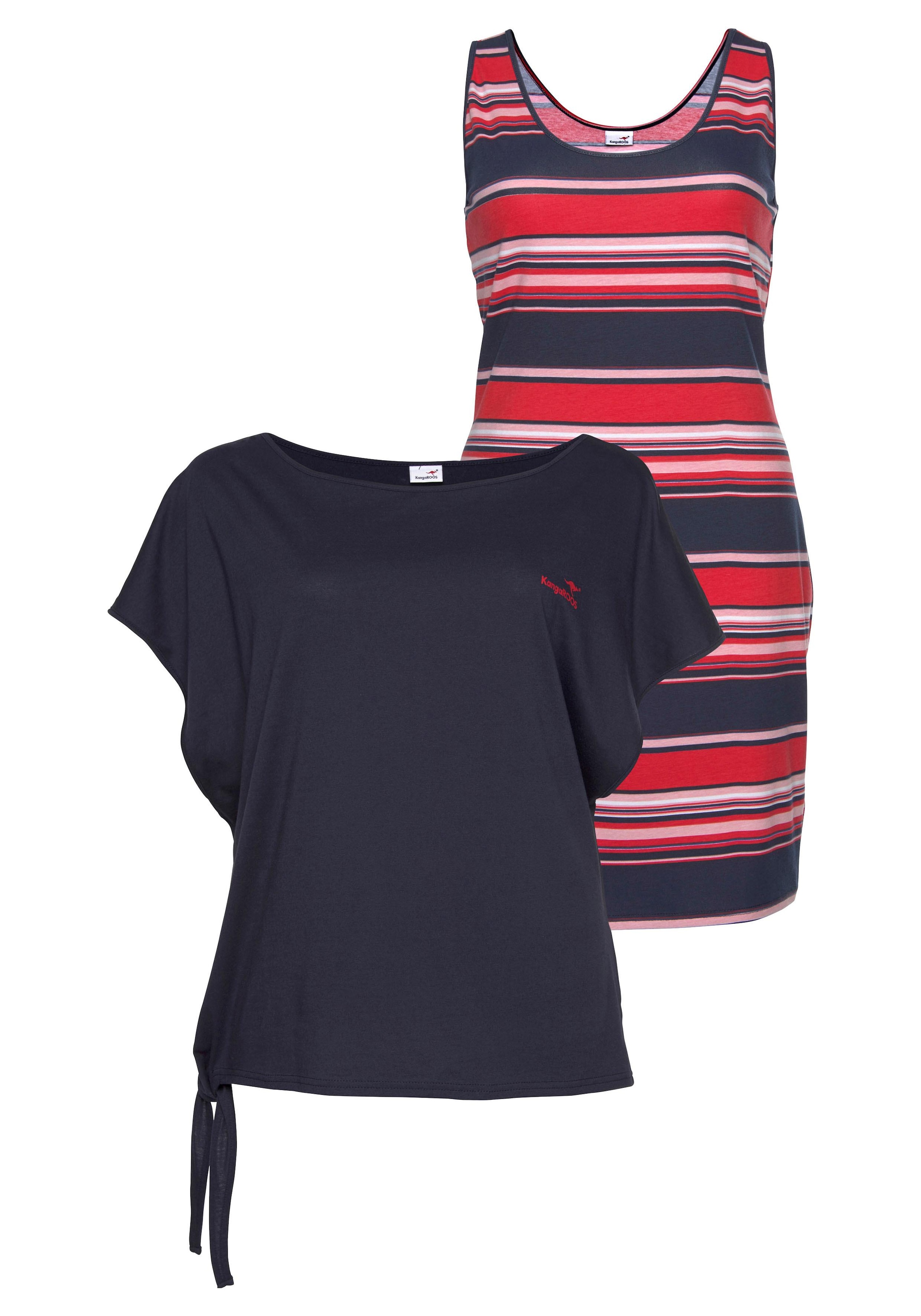 KangaROOS Jerseykleid Set, mit T-Shirt, 2 tlg. Mini-Länge,  lässiger Stil,  elastisches Material