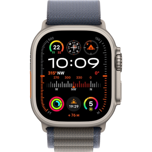 Apple Smartwatch »Watch Ultra 2 GPS 49 mm + Cellular Titanium Medium«, (Watch  OS 10 Alpine Loop) im Online-Shop kaufen