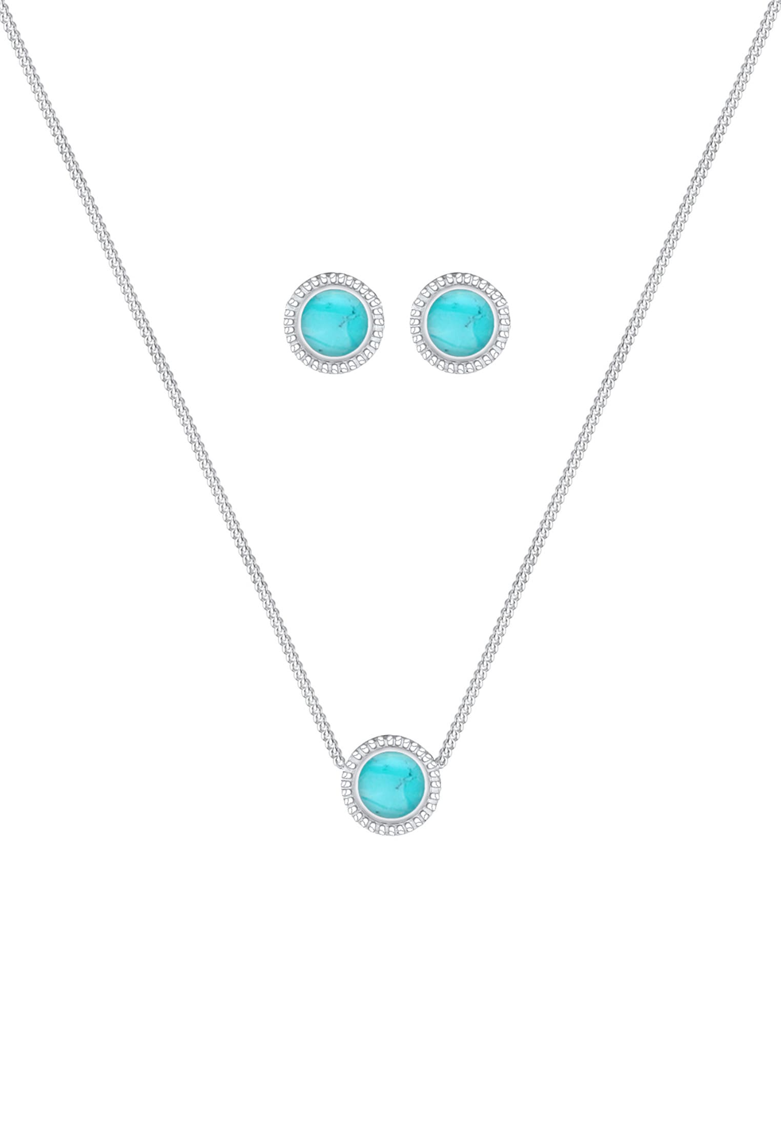 Elli Schmuckset »Vintage Boho Howlith Türkis 925 Sterling Silber«