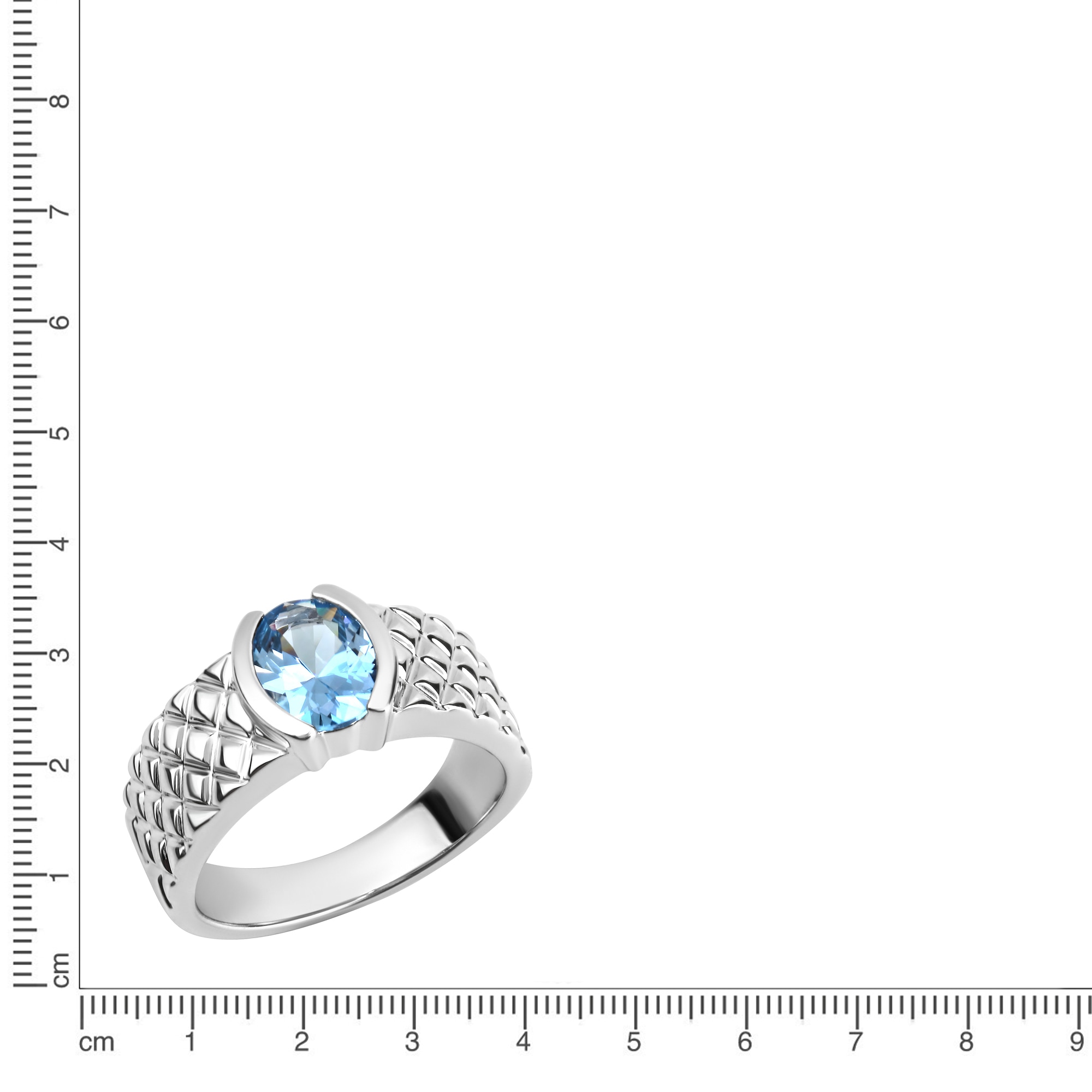 Vivance Fingerring »925 Sterling Silber rhodiniert synth. Blautopas«