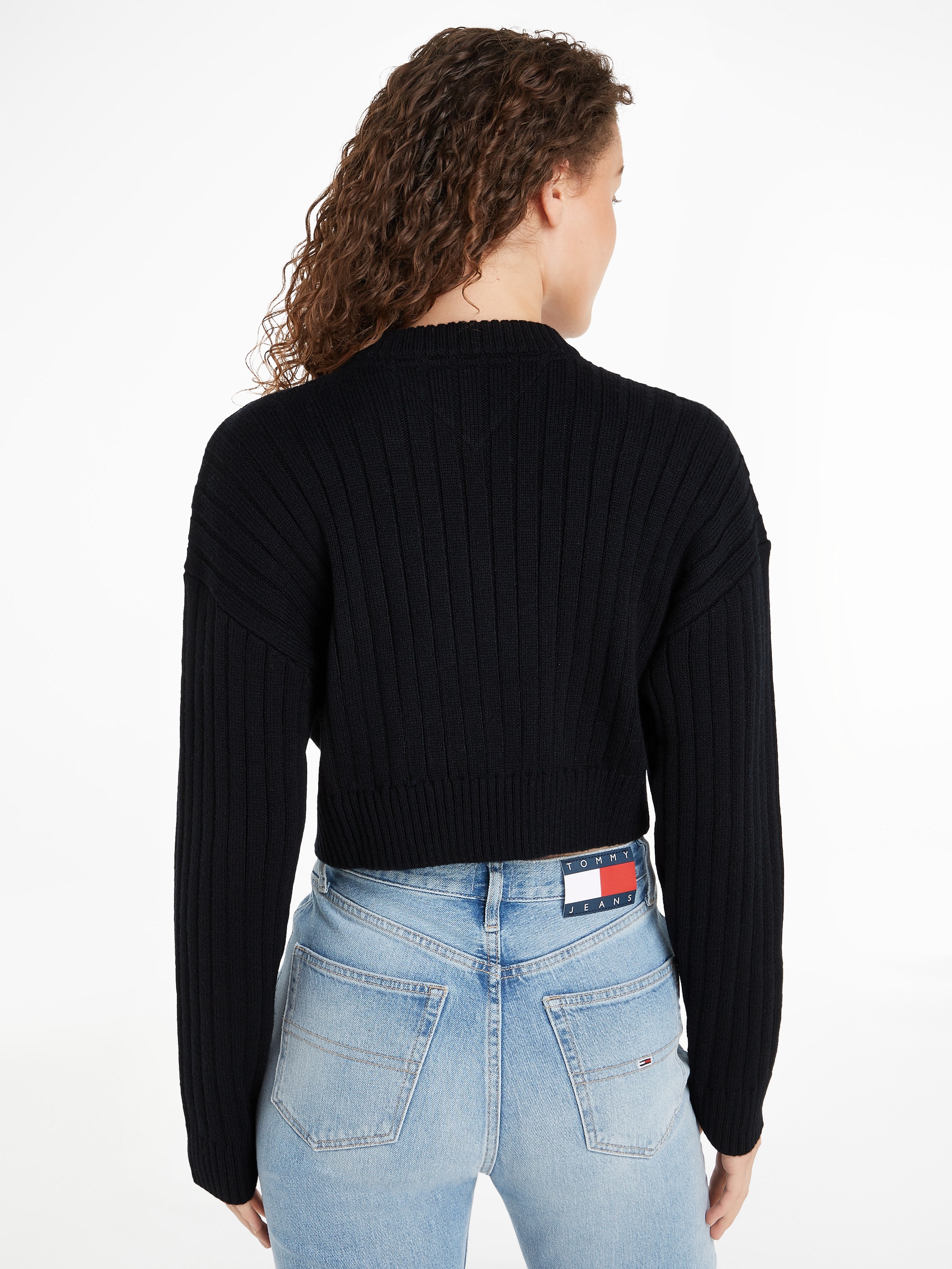 Tommy Jeans Curve V-Ausschnitt-Pullover »TJW VNCK CENTER FLAG SWEATER EXT«, Große Größen