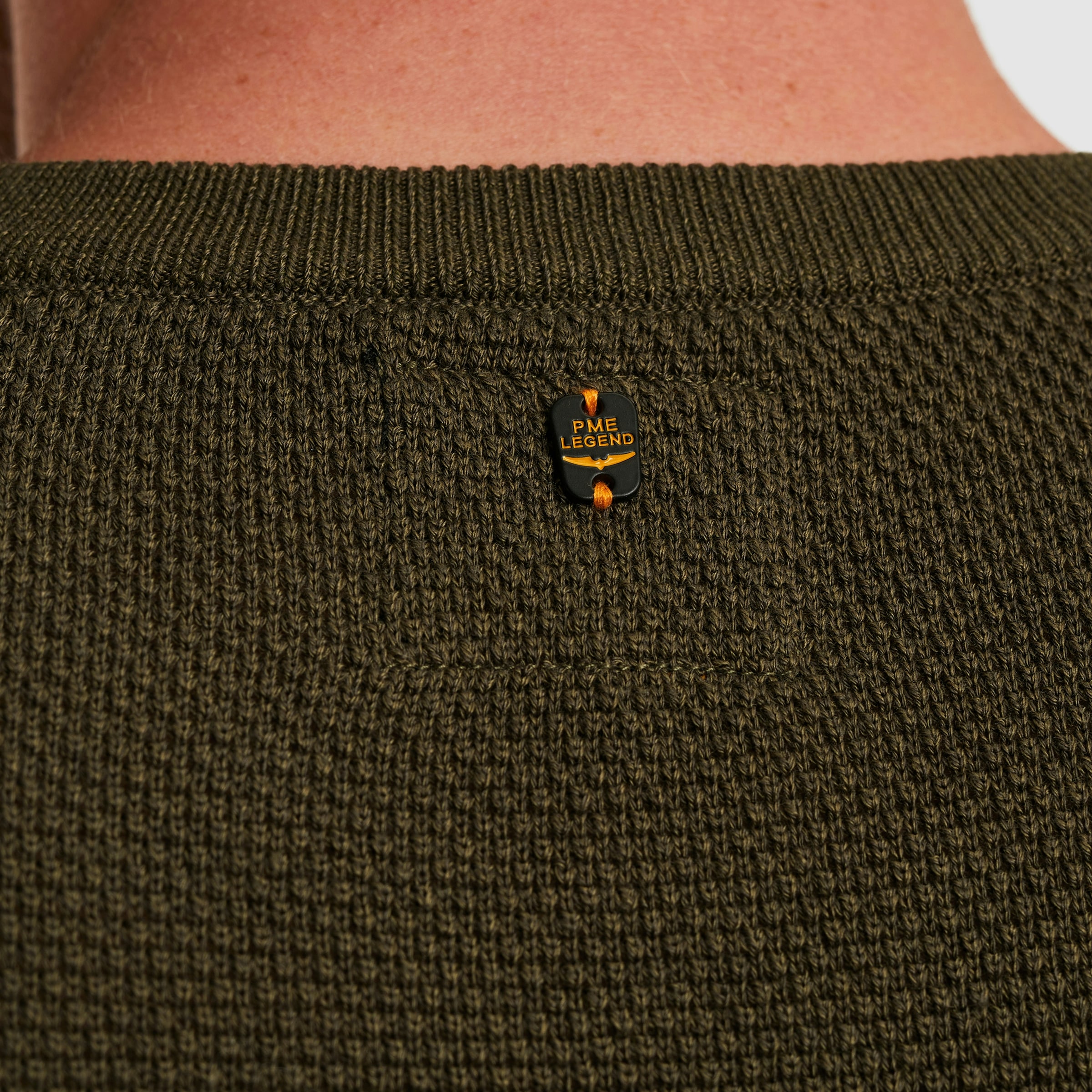 PME LEGEND Rundhalspullover mit Logo Stickerei