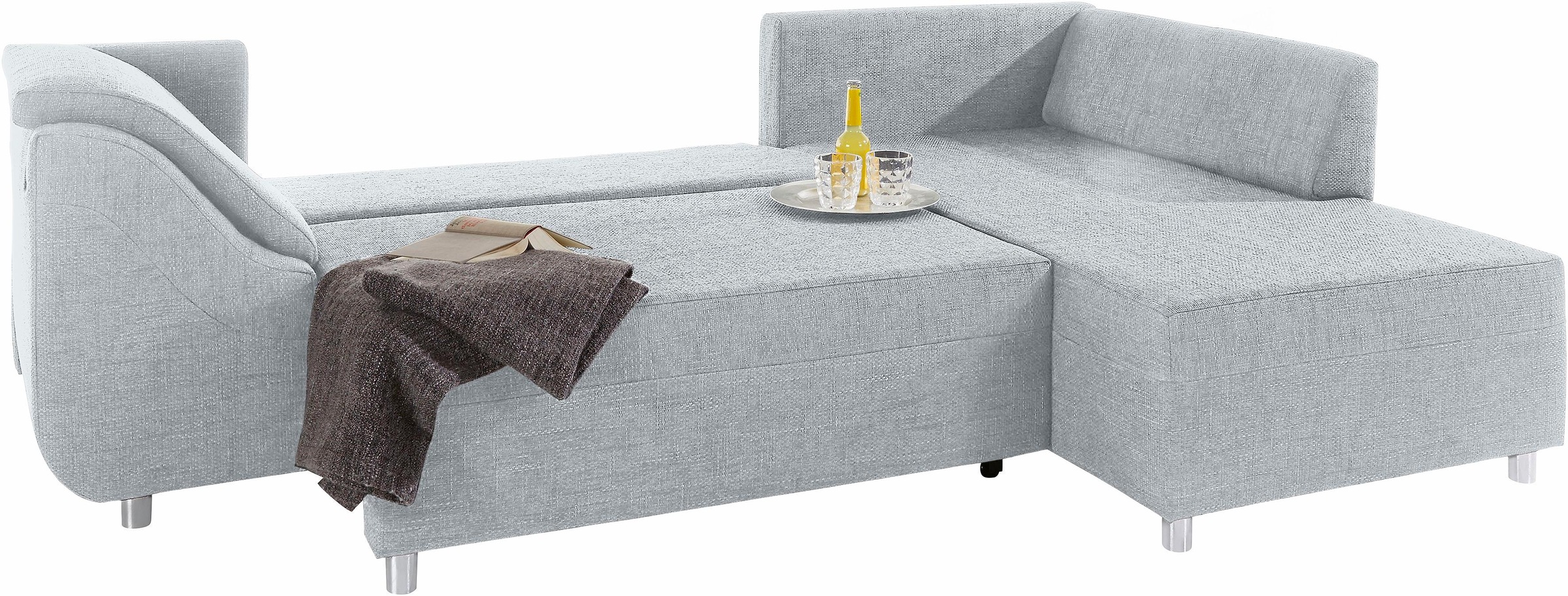 COLLECTION AB Ecksofa Sally L-Form, mit und ohne Bettfunktion, inklusive loser Rücken- und Zierkissen