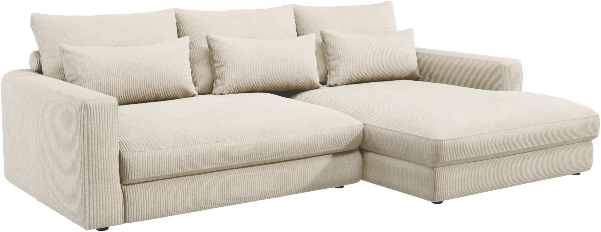 Home affaire Ecksofa »Darwin, viele Kissen, extra tiefe Sitzfläche, 271/89/171 (B(H/T)«, gemütlich und weich, L-Form, mit extra softem Sitzkomfort, Cord