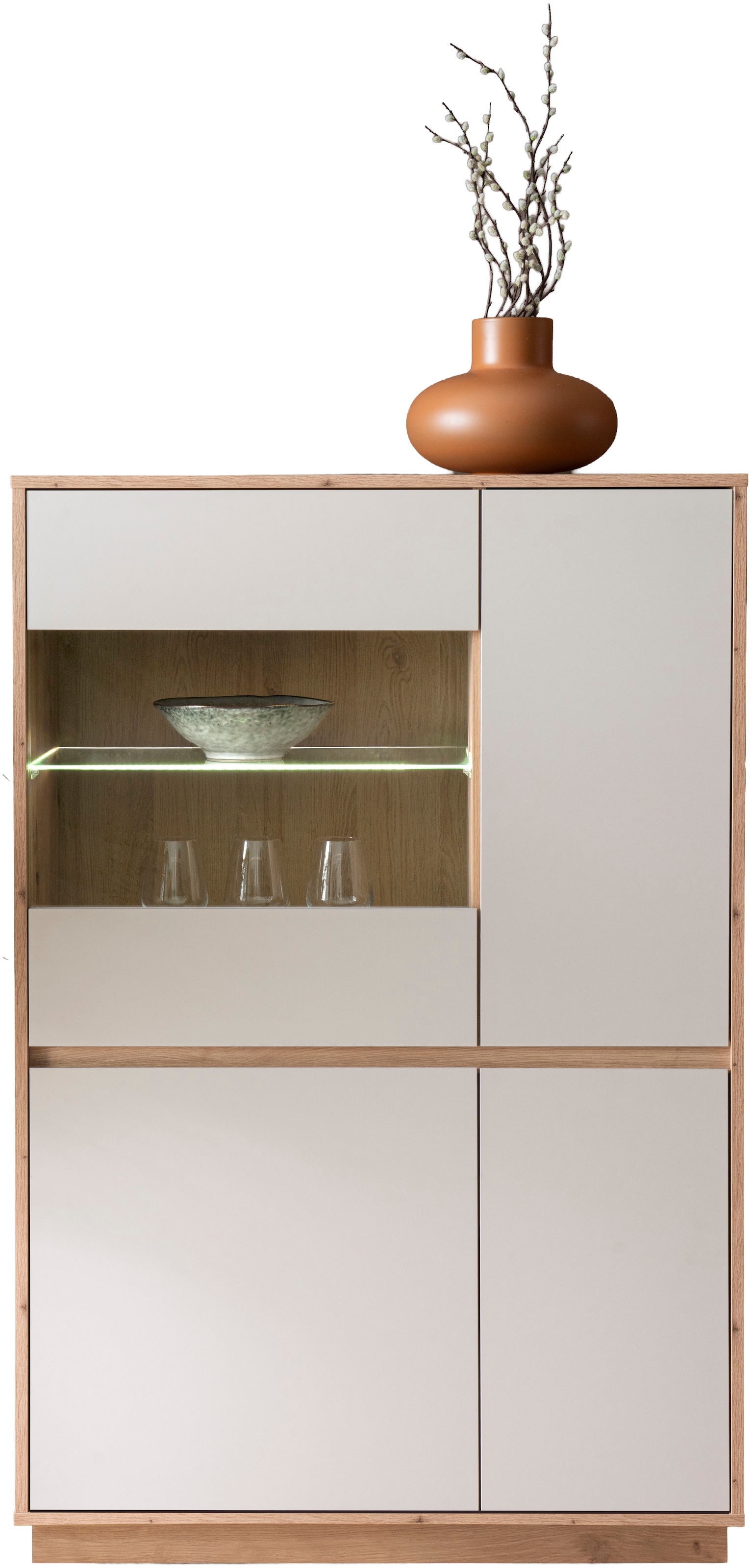 Home affaire Vitrine »Sonora, moderne Glasvitrine, Stauraumelement, Schrank« filigrane Rahmenoptik, ausreichend Stauraum, vielseitig einsetzbar