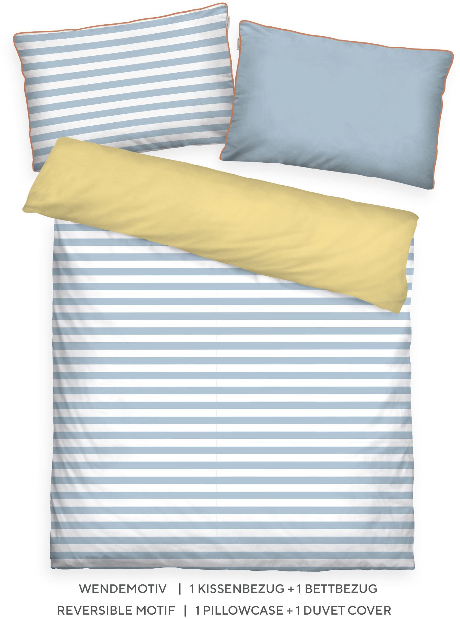 TOM TAILOR HOME Bettwäsche »STRIPES WITH A KICK in Gr. 135x200cm oder 155x220cm«, new bedroom, farbige Paspel am Kissen
