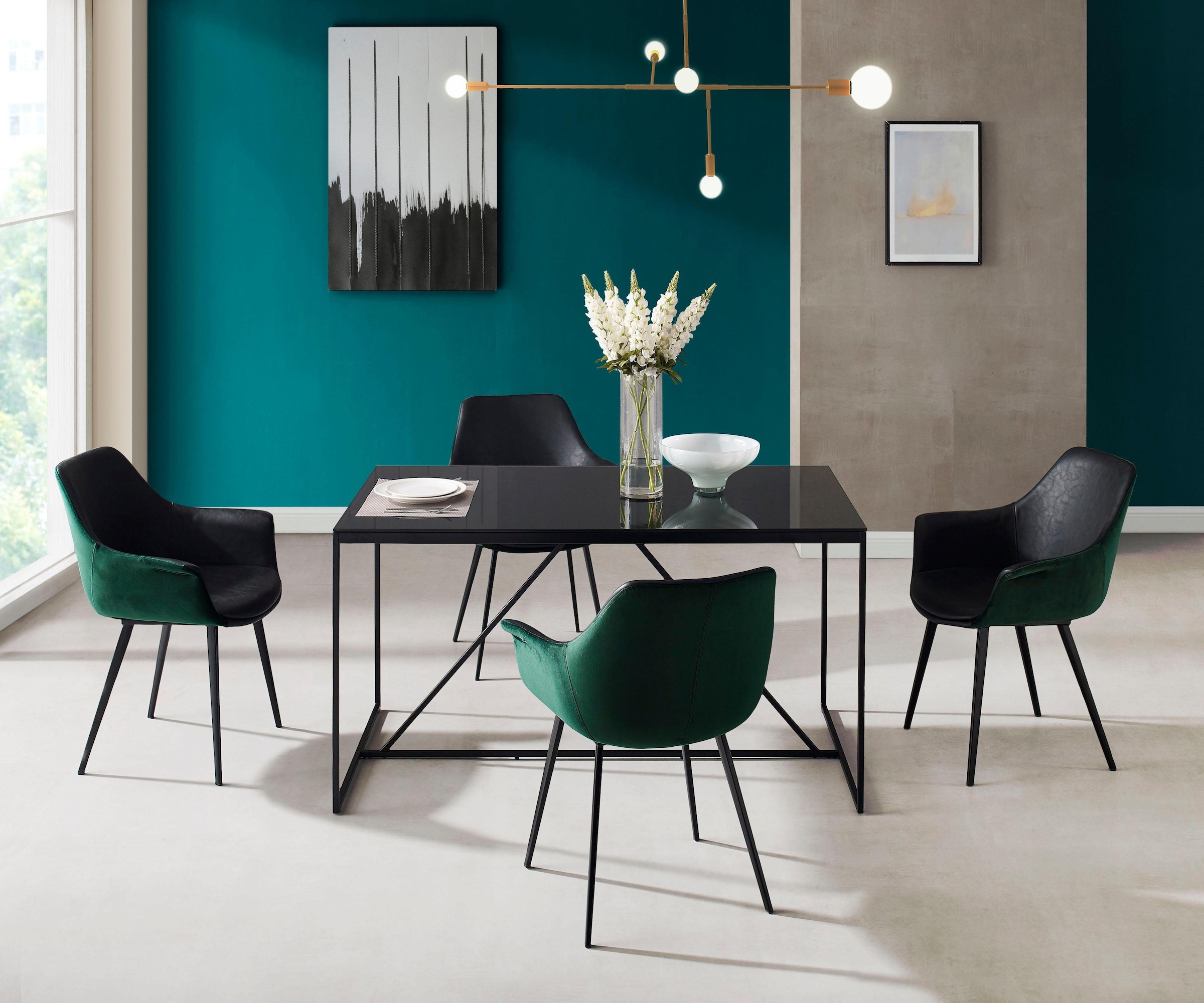 8. Bild von INOSIGN Esstisch »Esra«, Gestell aus Metall, Tischplatte aus Glas