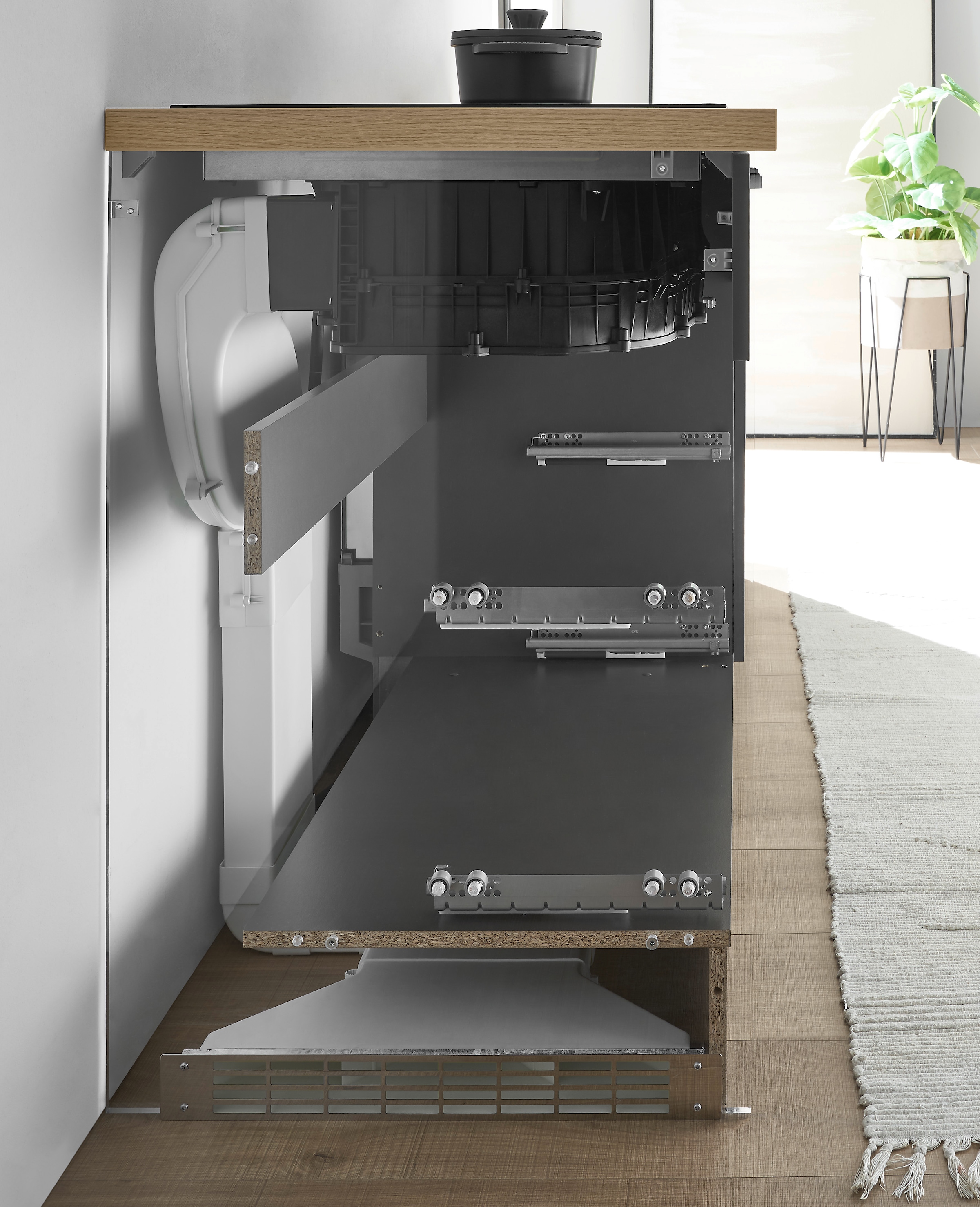 BASIC by Balculina Küchenzeile »Mykonos, Küchenzeile BxHxT 326x205x60«, Breite 326 cm, wahlweise mit E-Geräten, mit Softclose-Funktion