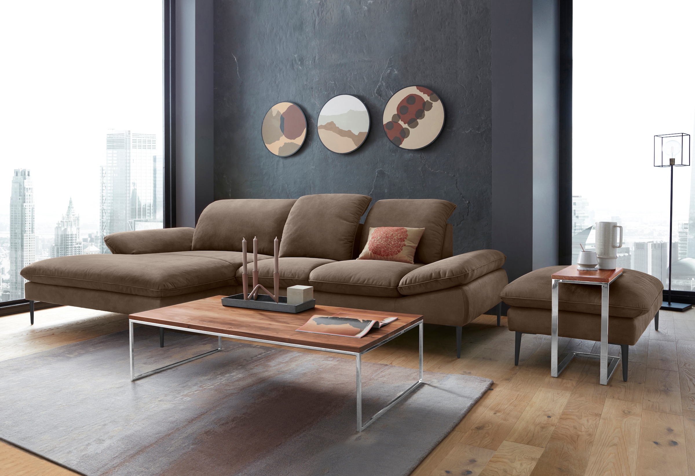 W.SCHILLIG Hocker »enjoy&MORE«, Füße schwarz pulverbeschichtet, Breite 106 cm