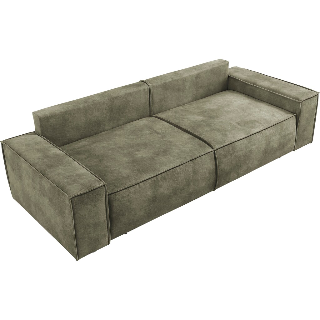 Home affaire 3-Sitzer »SHERWOOD Schlafsofa (257cm) Cord, Samtvelours, Vintage-Lederoptik«