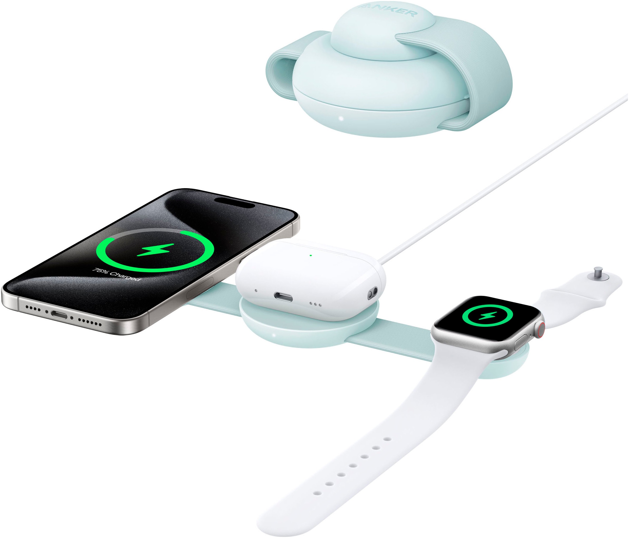 Anker Smartphone-Ladegerät »MagGo Wireless Charging Station (3-in-1, Foldable Pad)«