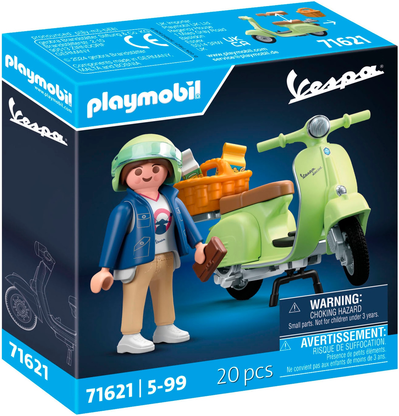 Playmobil® Konstruktions-Spielset »1969 Vespa 150 Sprint Veloce, Hellgrün (71621), Vespa«, (20 St.), Made in Europe