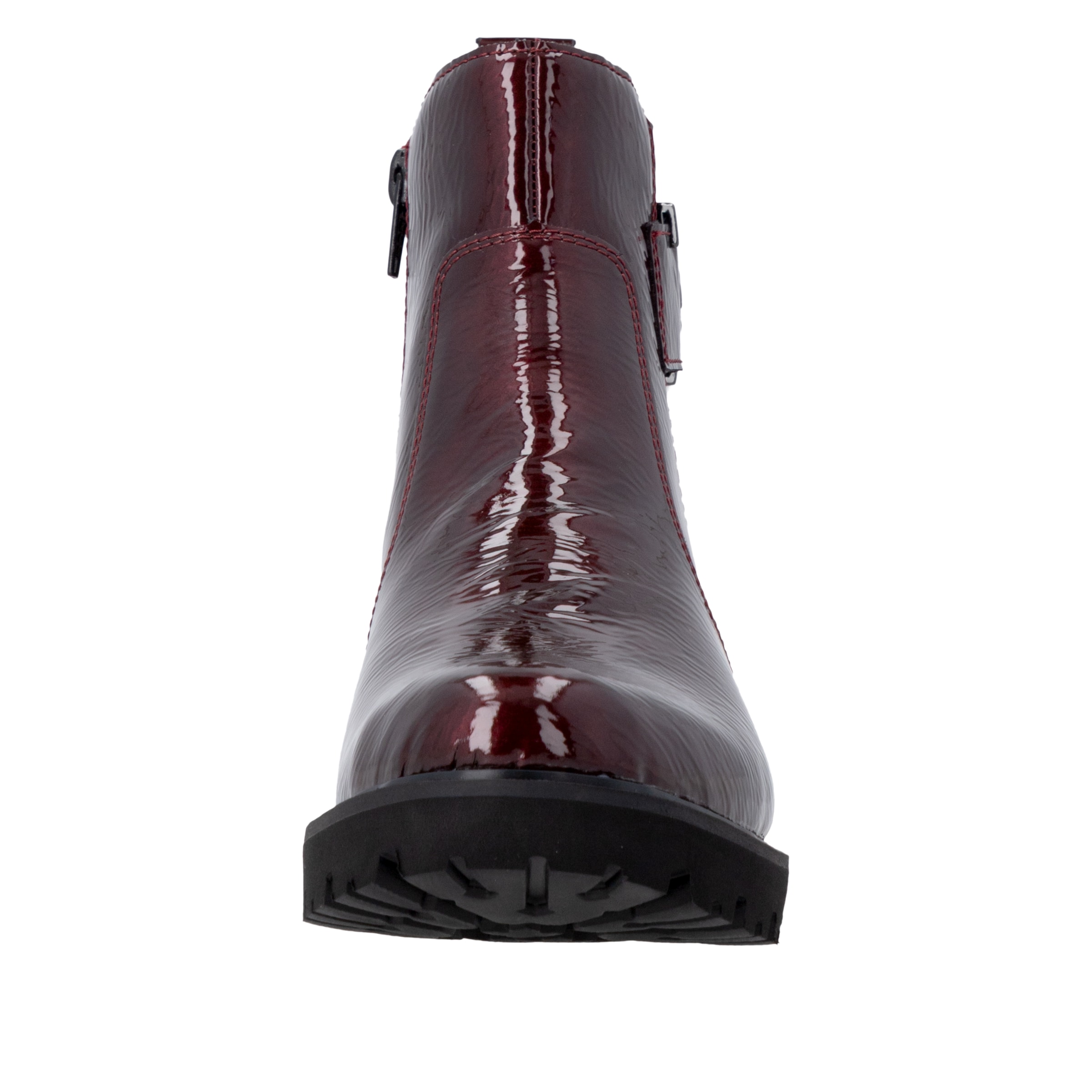 Remonte Chelseaboots  Blockabsatz, Stiefelette, Lackboots mit Metallic-Einsatz am Absatz