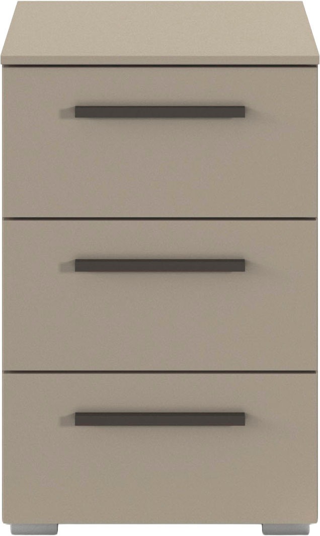 rauch Nachtkommode »Nachttisch Nachtkonsole MONTCLAR Frontauswahl Dekor/Hochglanz/Glas« Breite 40 cm / Höhe 61 cm, inkl. Soft-Close-Funktion,  mit 3 geräumigen Schubladen, viele Griffvarianten MADE IN GERMANY