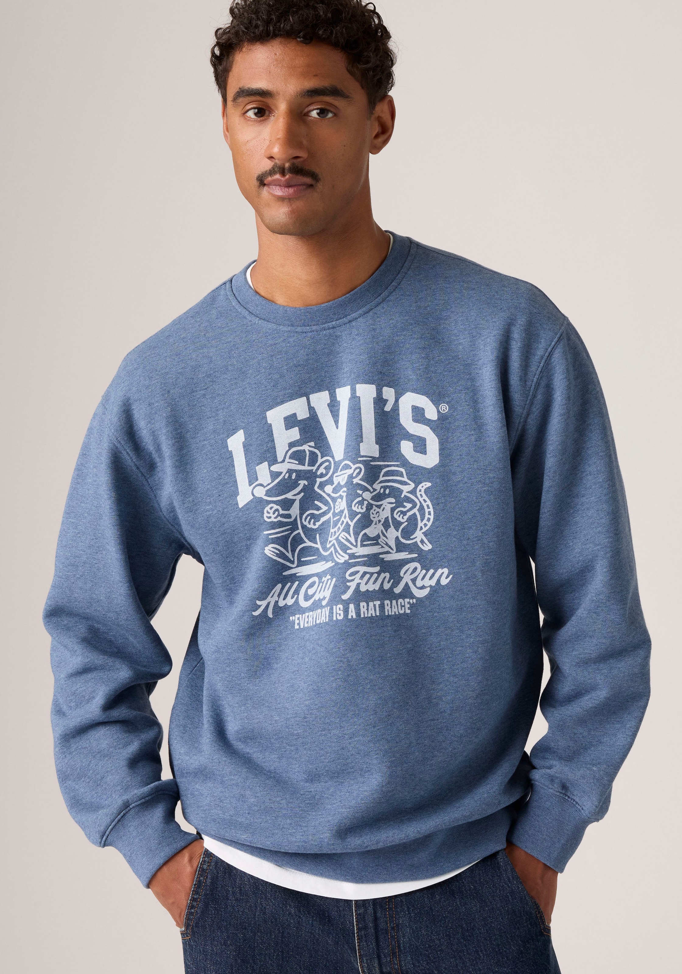 Levi's® Sweatshirt »RELAXD GRAPHIC CREW«, Ärmelabschluss und Saum mit angesetzten elastischen Bündchen
