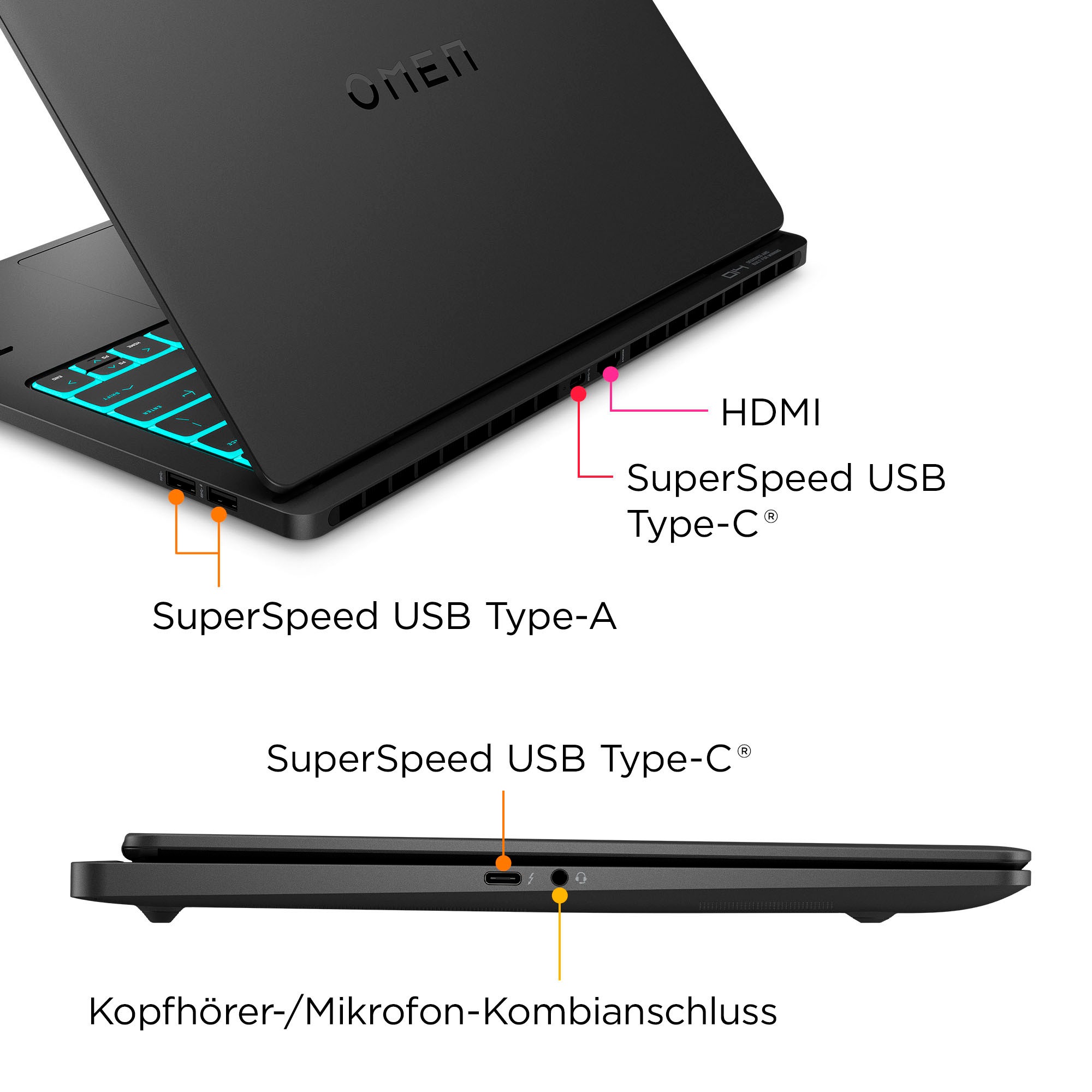 HP Gaming-Notebook »14-fb1095ng«, 35,6 cm, / 14 Zoll, Intel, Core Ultra 9, GeForce RTX 5070, 1000 GB SSD
