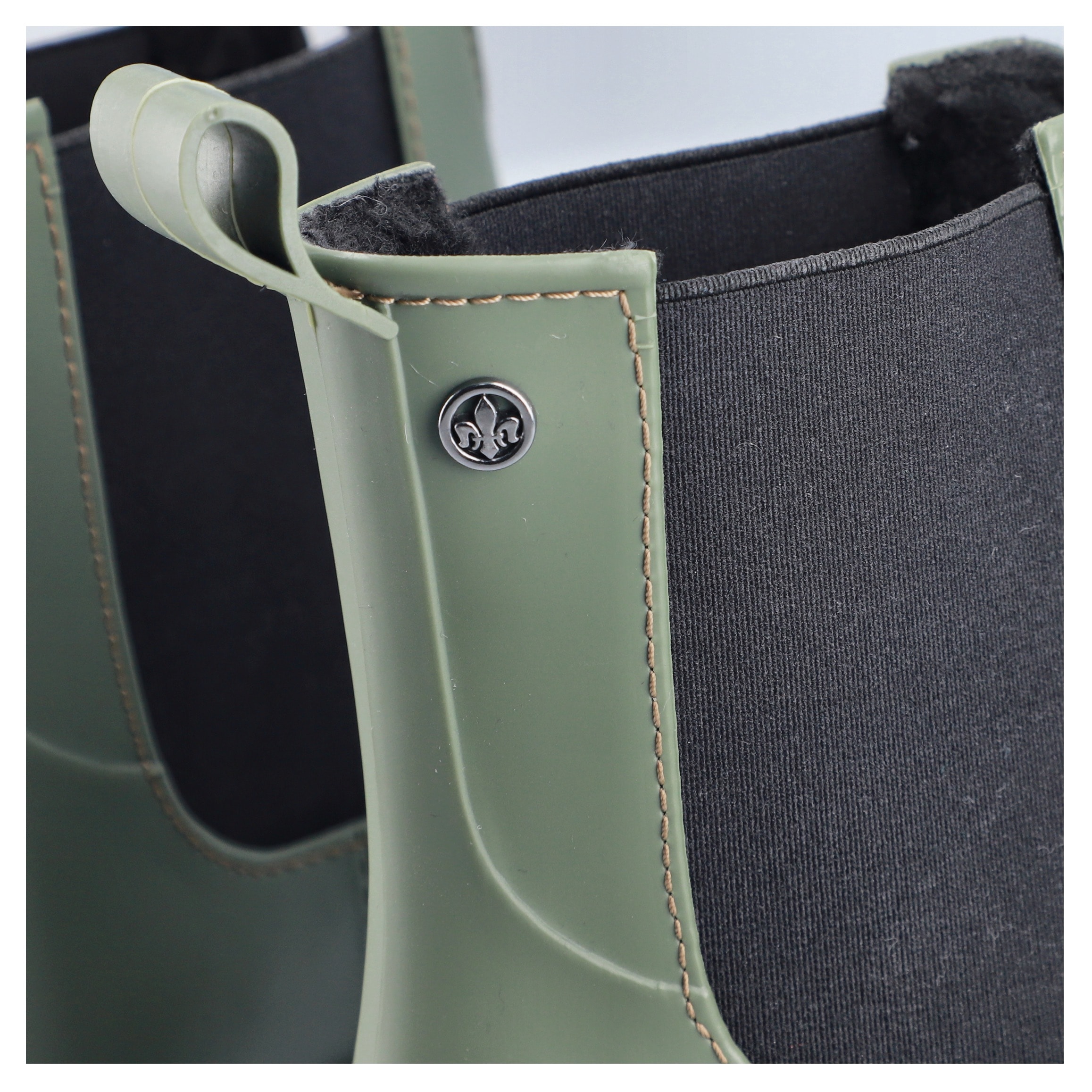 Rieker Chelseaboots, Gummistiefelette, Schlupfboots, Blockabsatz, zum Reinschlüpfen