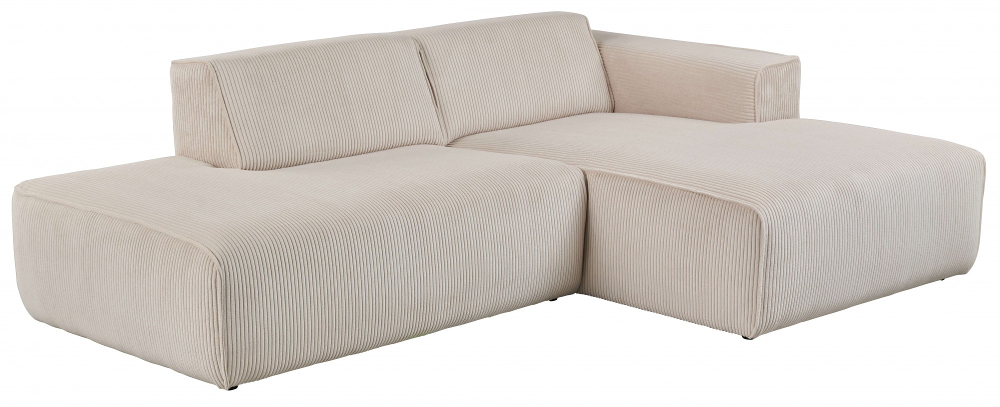 andas Ecksofa »Noord«, mit Kedernaht, Breite 227 cm, Cord, Struktur, Webstoff
