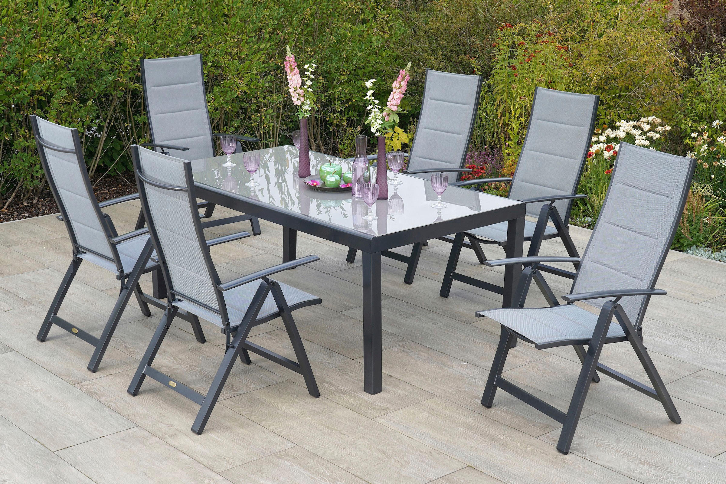 MERXX Garten-Essgruppe »Florenz« 7 Stk. tlg. graphit/grau +