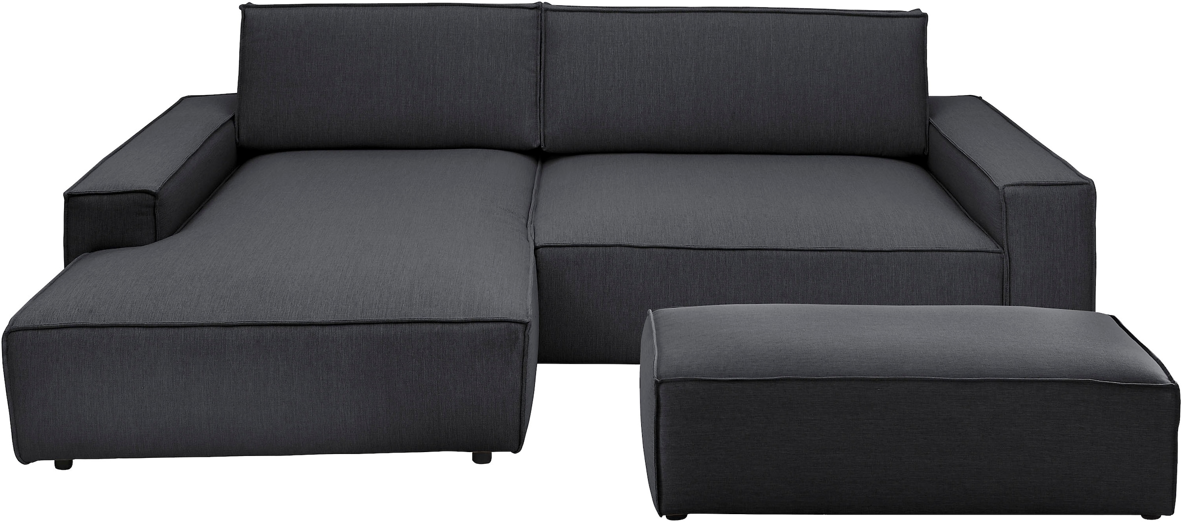 Home affaire Polsterecke »NEU: SHERWOOD XXL tief, L-Form mit Schlaffunktion, Big-Sofa mit Hocker«, (Set, 2 St.), stellbar zum Schlafsofa (Krokodilverbinder), Cord, Leinenoptik