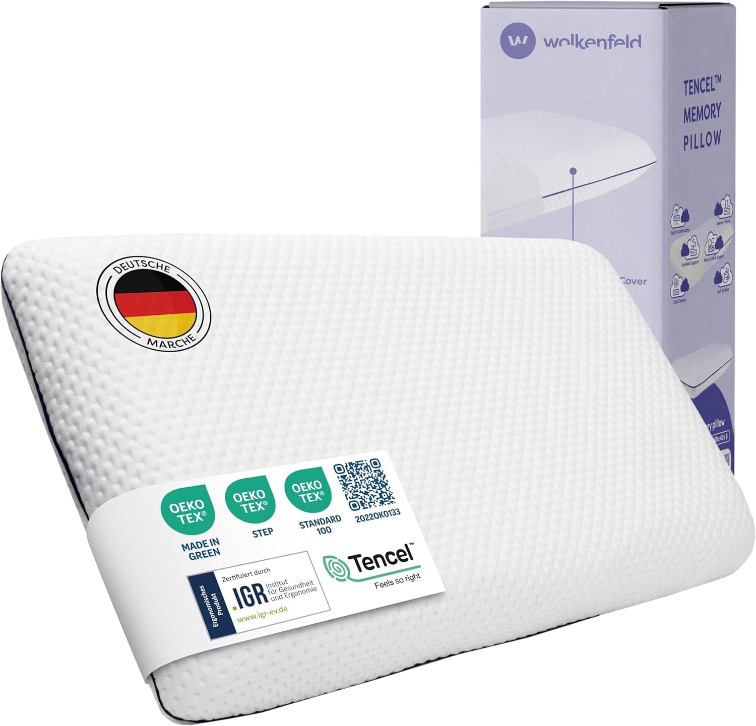 Wolkenfeld Nackenkissen "Eron Nackenstützkissen", weiß, B/H/L: 40cm x 10cm x 60cm